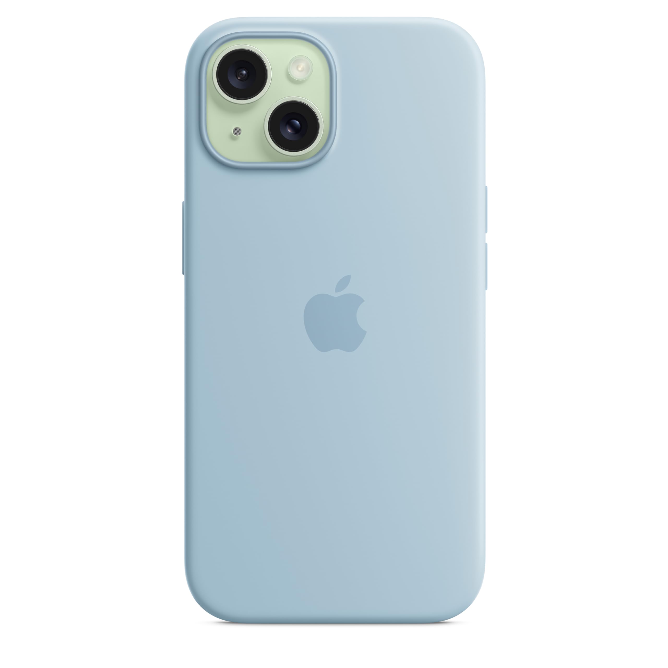 Apple iPhone 15 Silikon Case mit MagSafe Hülle Hellblau
