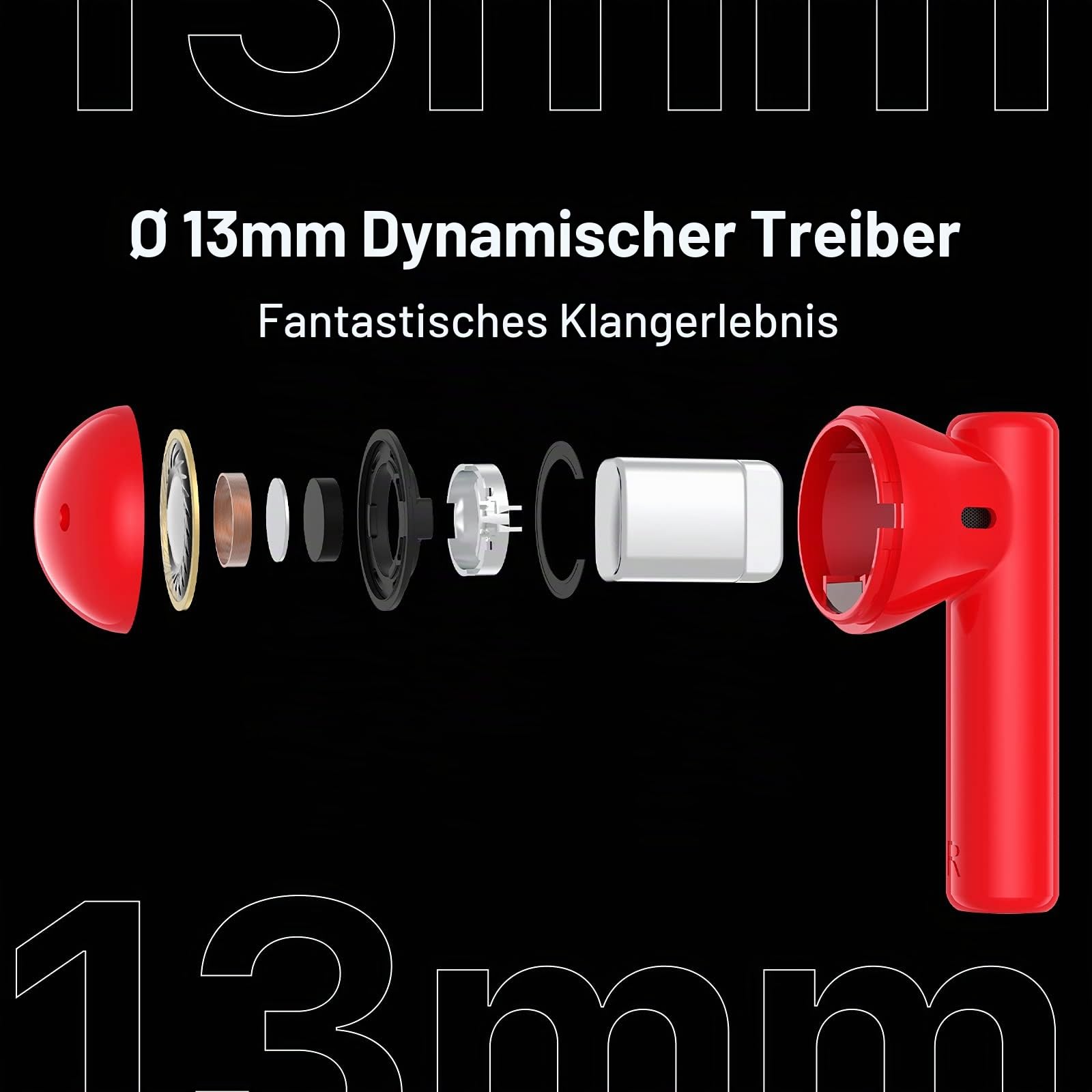 UMIDIGI AirBuds U Kopfhörer Rock Red ENC 24h