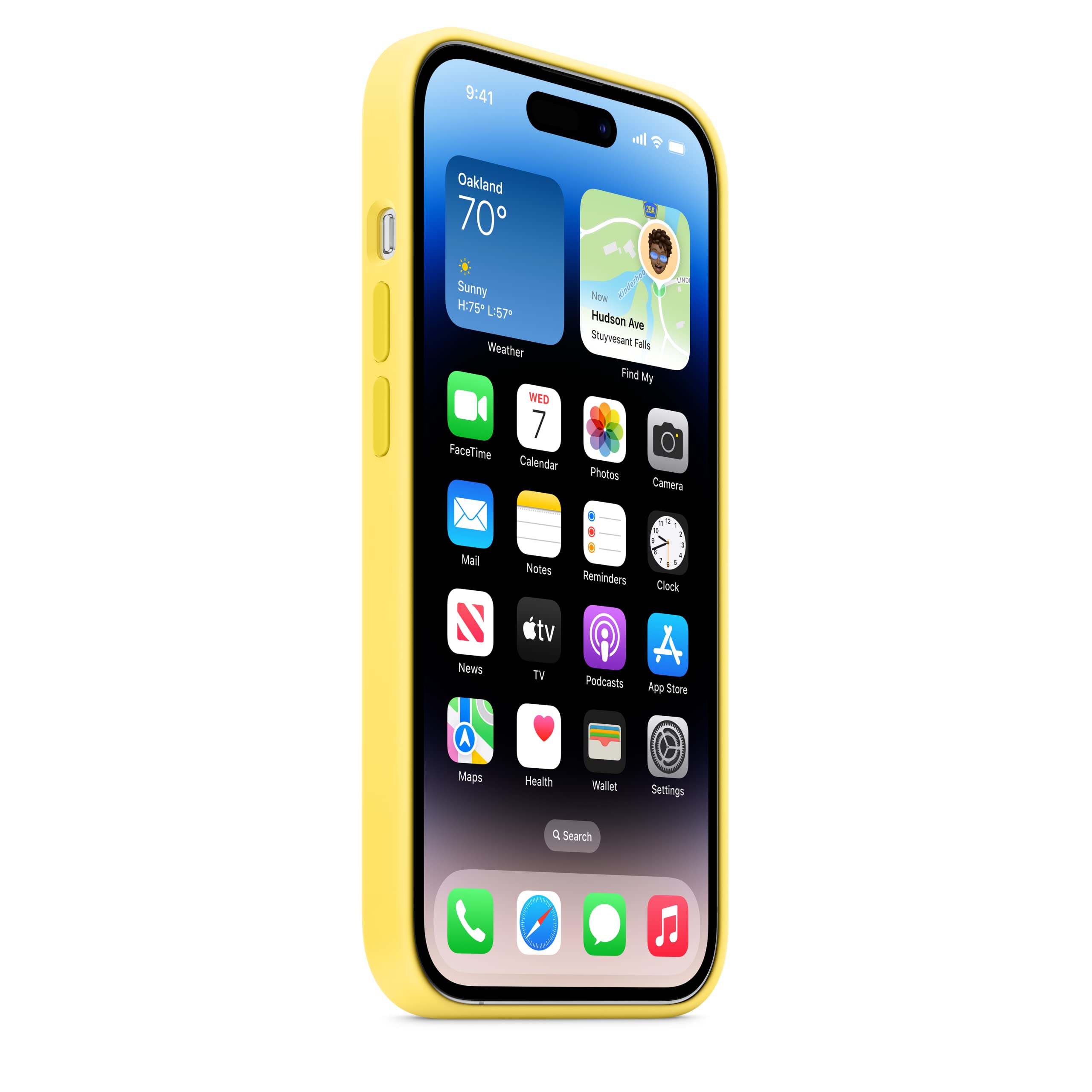 Apple iPhone 14 Pro Silikon Hülle mit MagSafe Kanariengelb