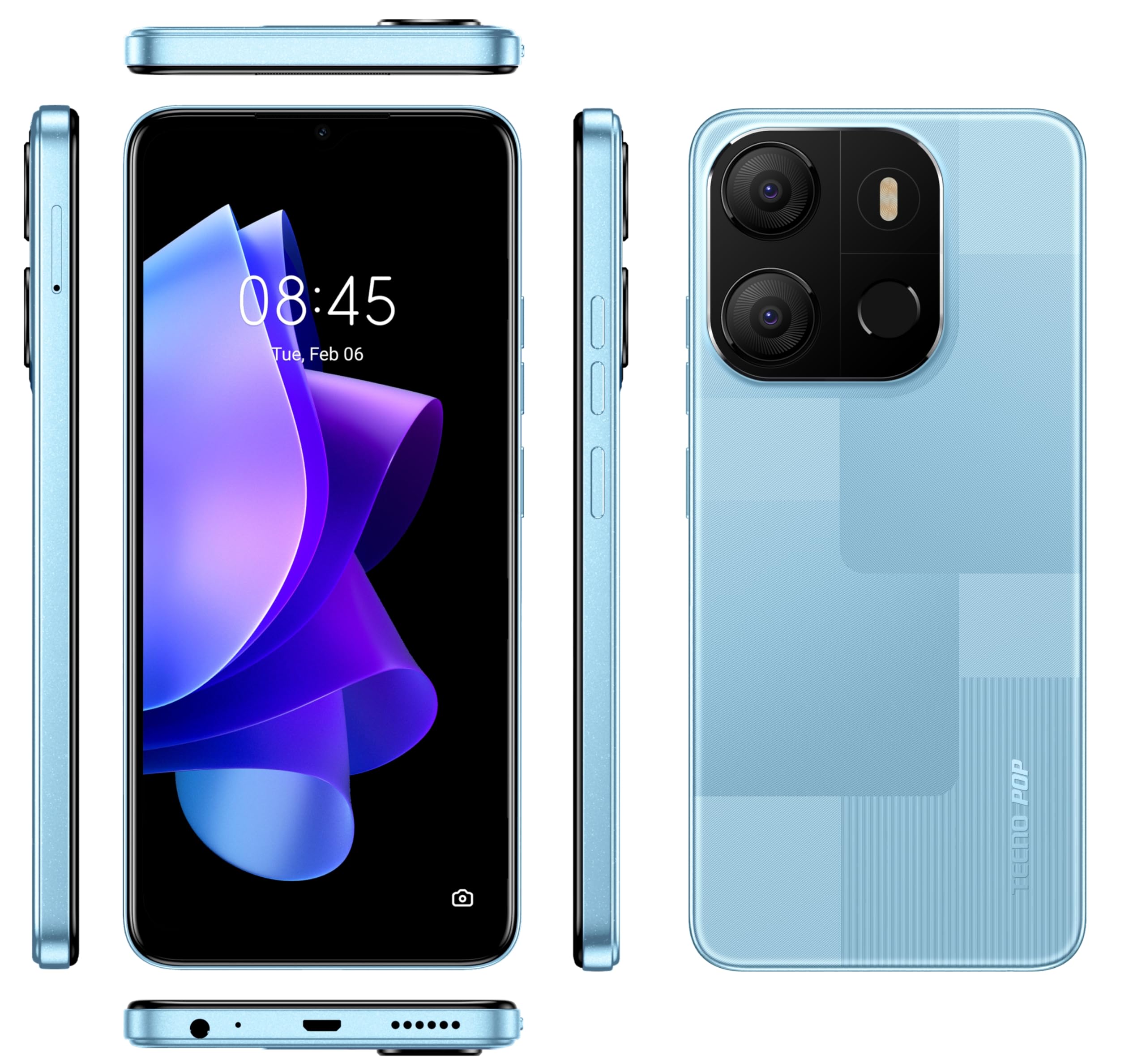 Tecno POP 7 Smartphone 64 GB Capri Blue Dual-SIM