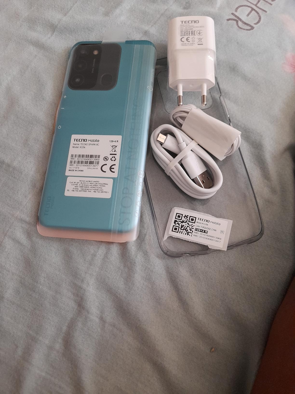 Tecno SPARK 8C Smartphone 4+128GB Cyan 5000 mAh
