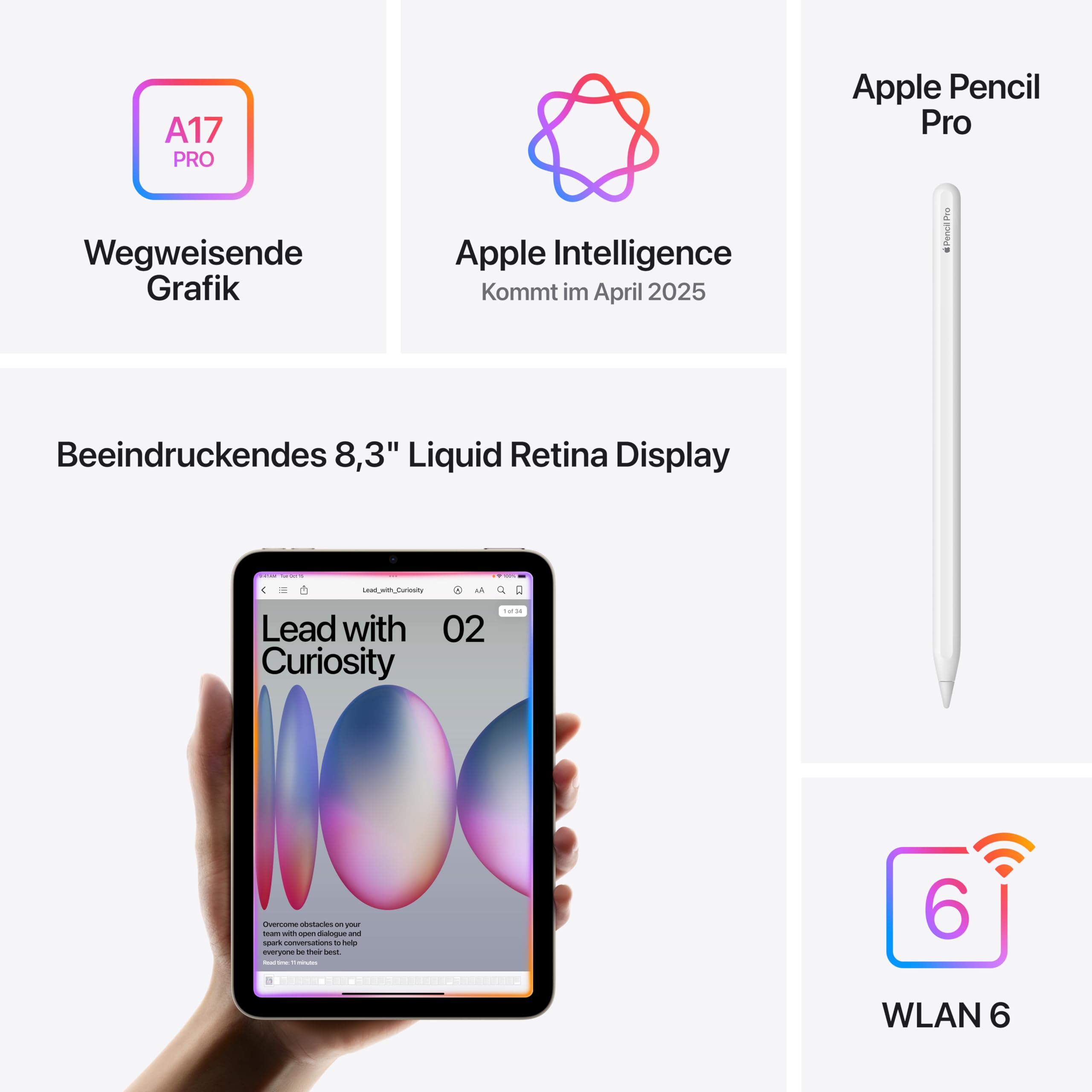 Apple iPad mini A17 Pro Tablet 128 GB WLAN Blau