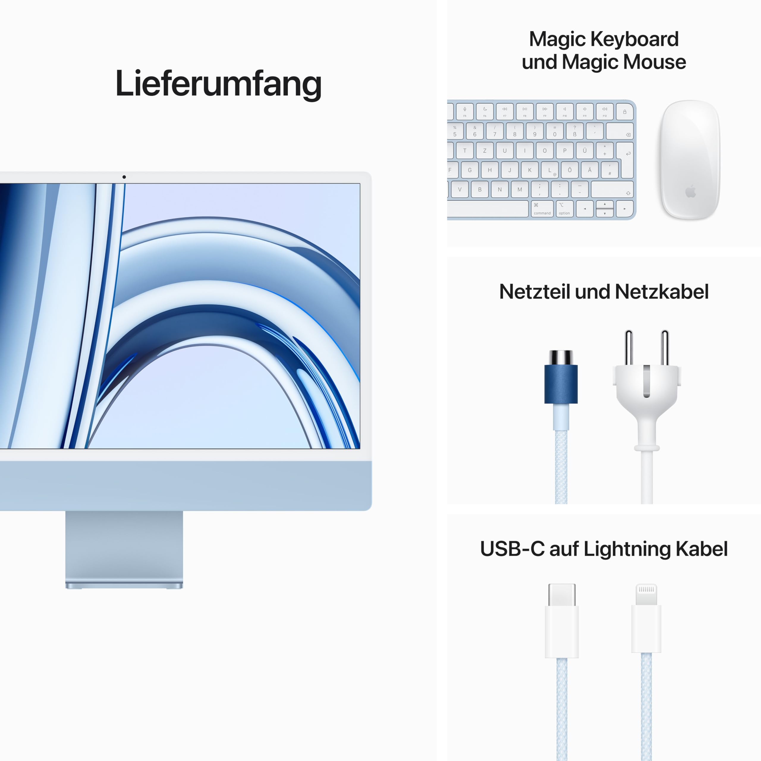 Apple iMac M3 2023 24" 8/256GB All-in-One Blau 4.5K