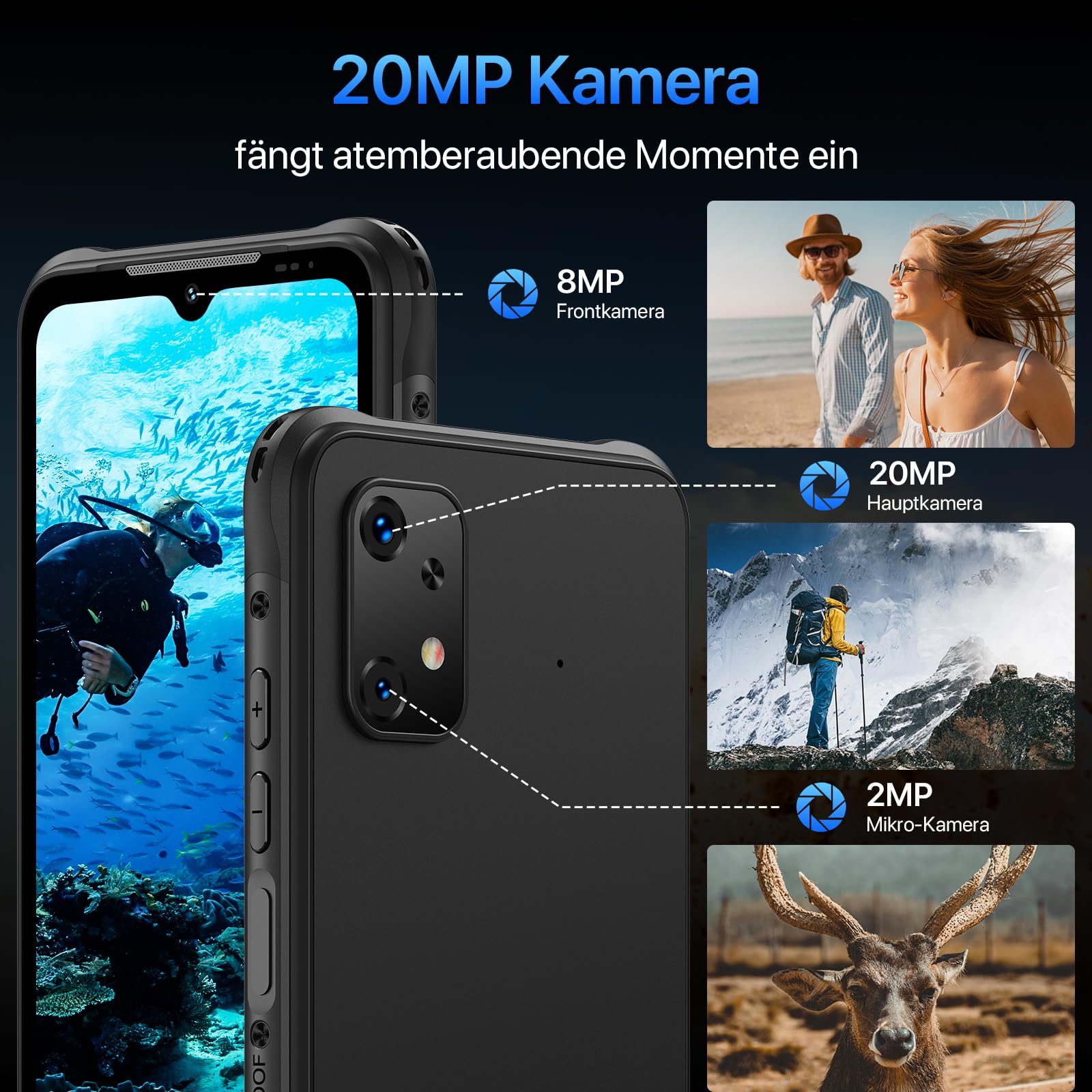 UMIDIGI BISON X20 Smartphone 128GB Outdoor-Handy IP68
