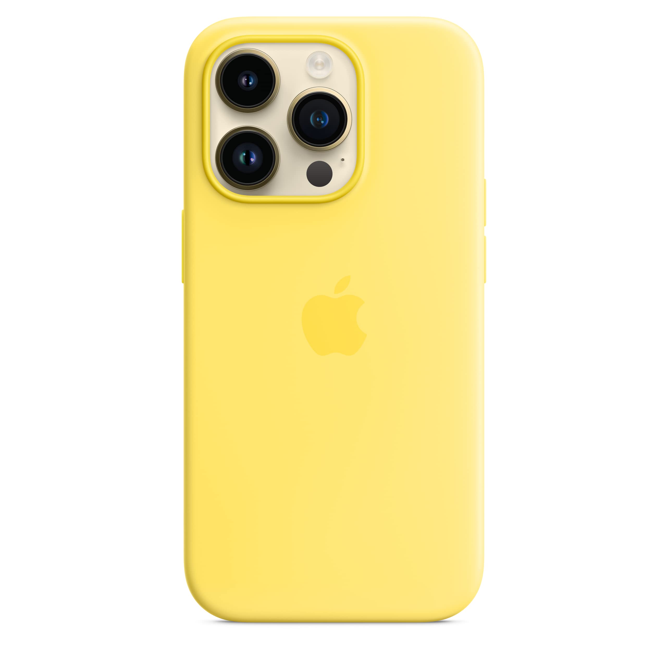 Apple iPhone 14 Pro Silikon Hülle mit MagSafe Kanariengelb