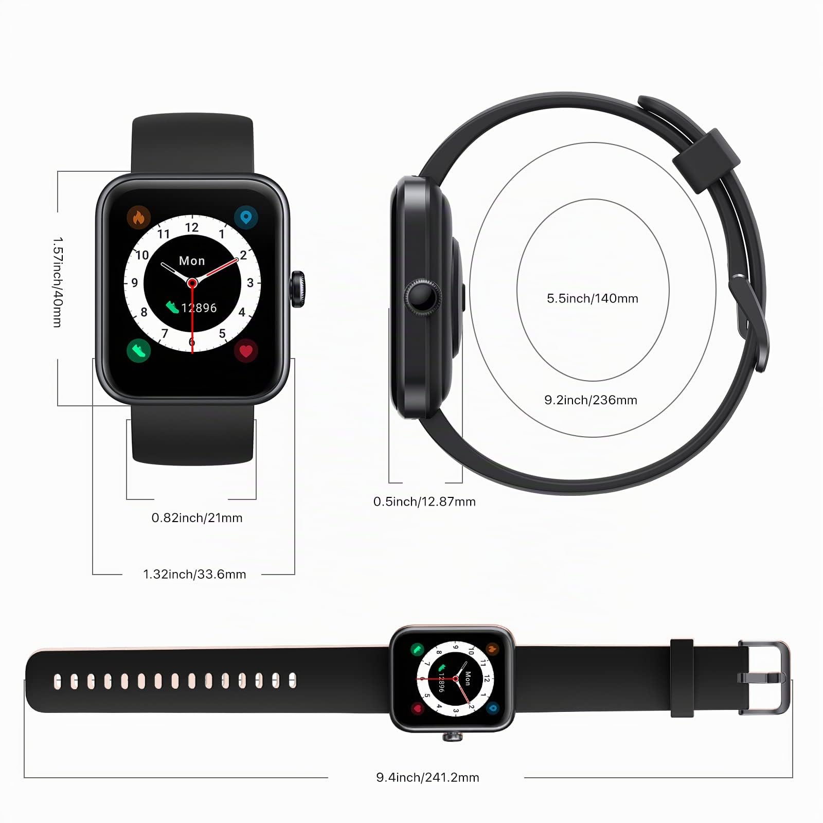 UMIDIGI UFit Pro Smartwatch 40mm Schwarz 5ATM
