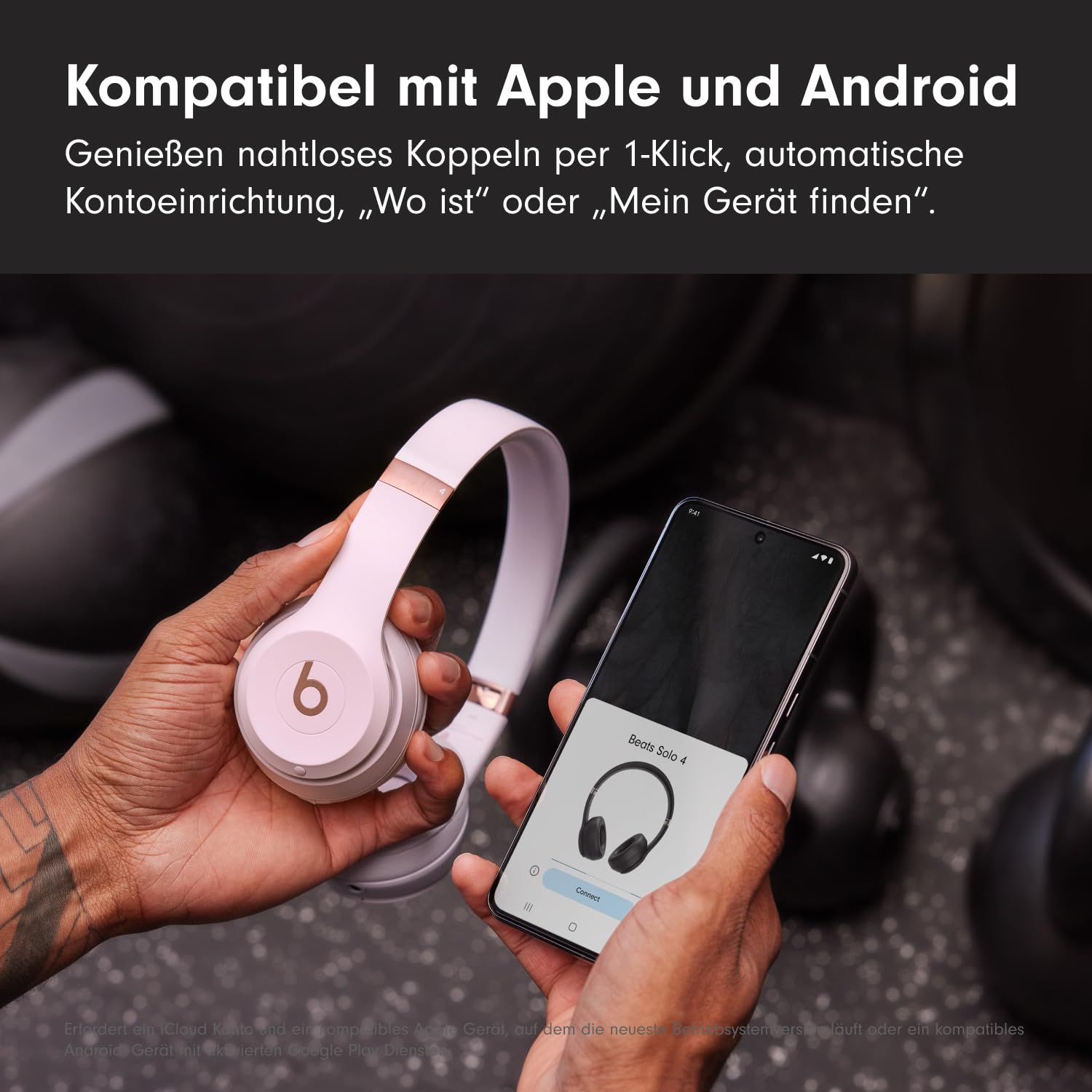 Apple Beats Solo 4 On-Ear Kopfhoerer Wolkenrosa 50h
