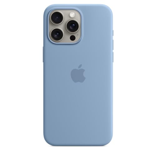 Apple iPhone 15 Pro Max Silikon Hülle MagSafe Winterblau