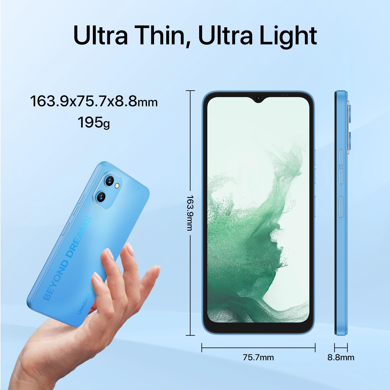 UMIDIGI G1 Plus Smartphone 32GB Android 13 Blau