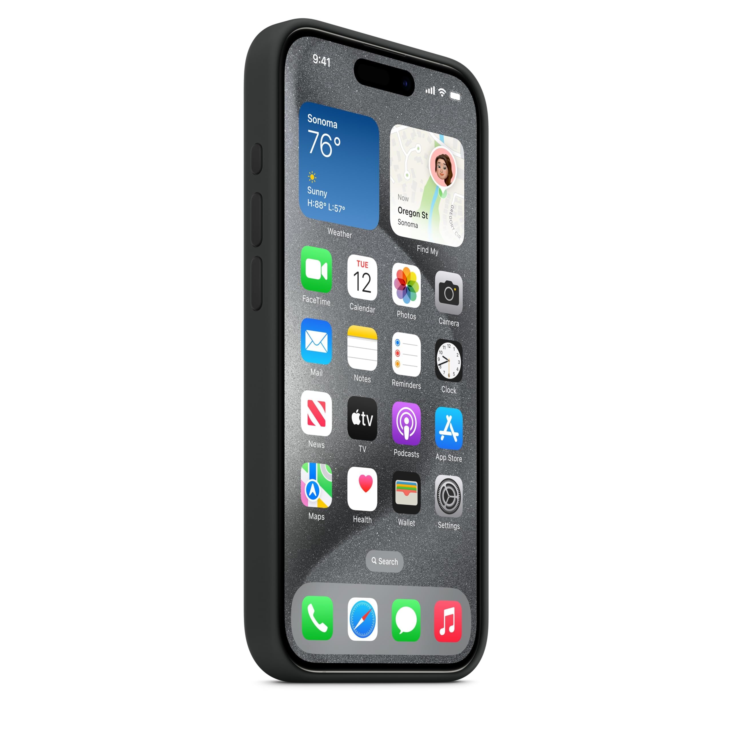 Apple iPhone 15 Pro Silikon Case MagSafe Schwarz Hülle