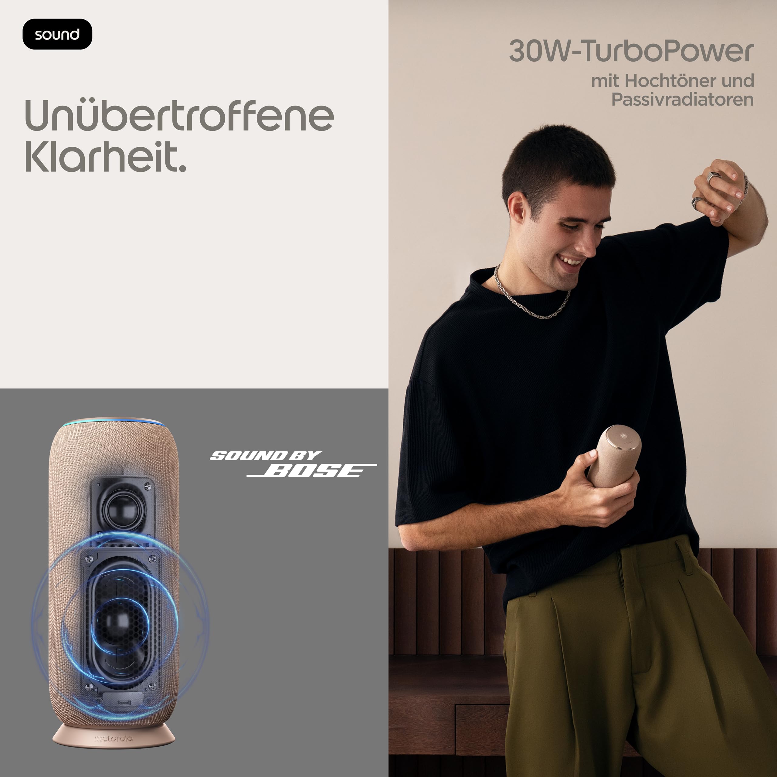 Motorola Moto Sound Flow Lautsprecher Taupe Bluetooth