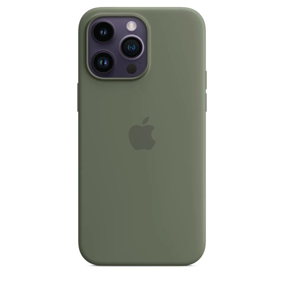 Apple iPhone 14 Pro Max Silikon Hülle mit MagSafe Oliv