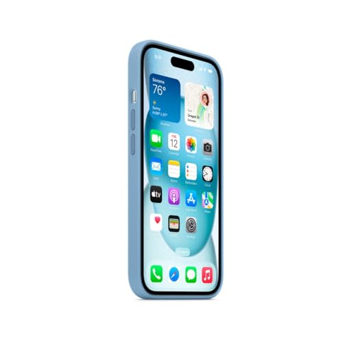 Apple iPhone 15 Silikon Hülle MagSafe Winterblau Schutzhülle