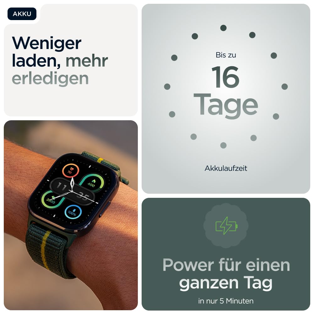 Motorola Watch Fit Smartwatch Grün 1,9" OLED 16 Tage