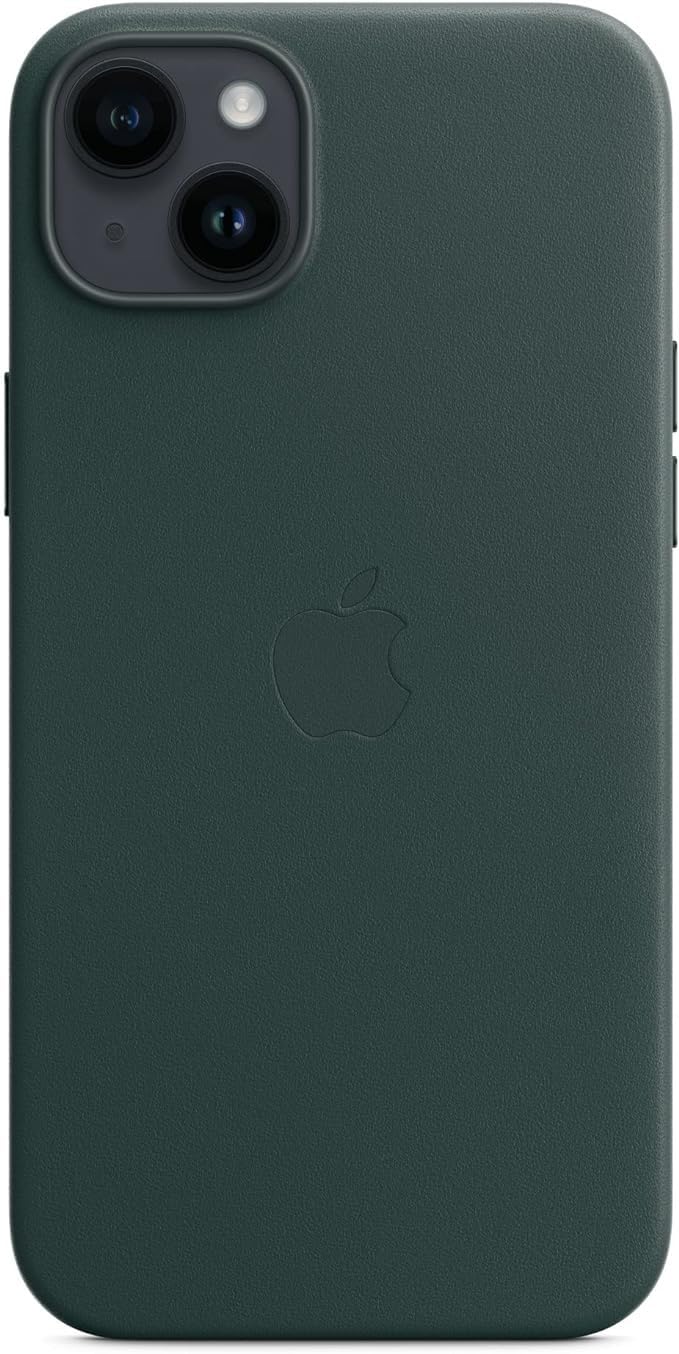 Apple iPhone 14 Plus Leder Case Handyhülle Waldgrün MagSafe