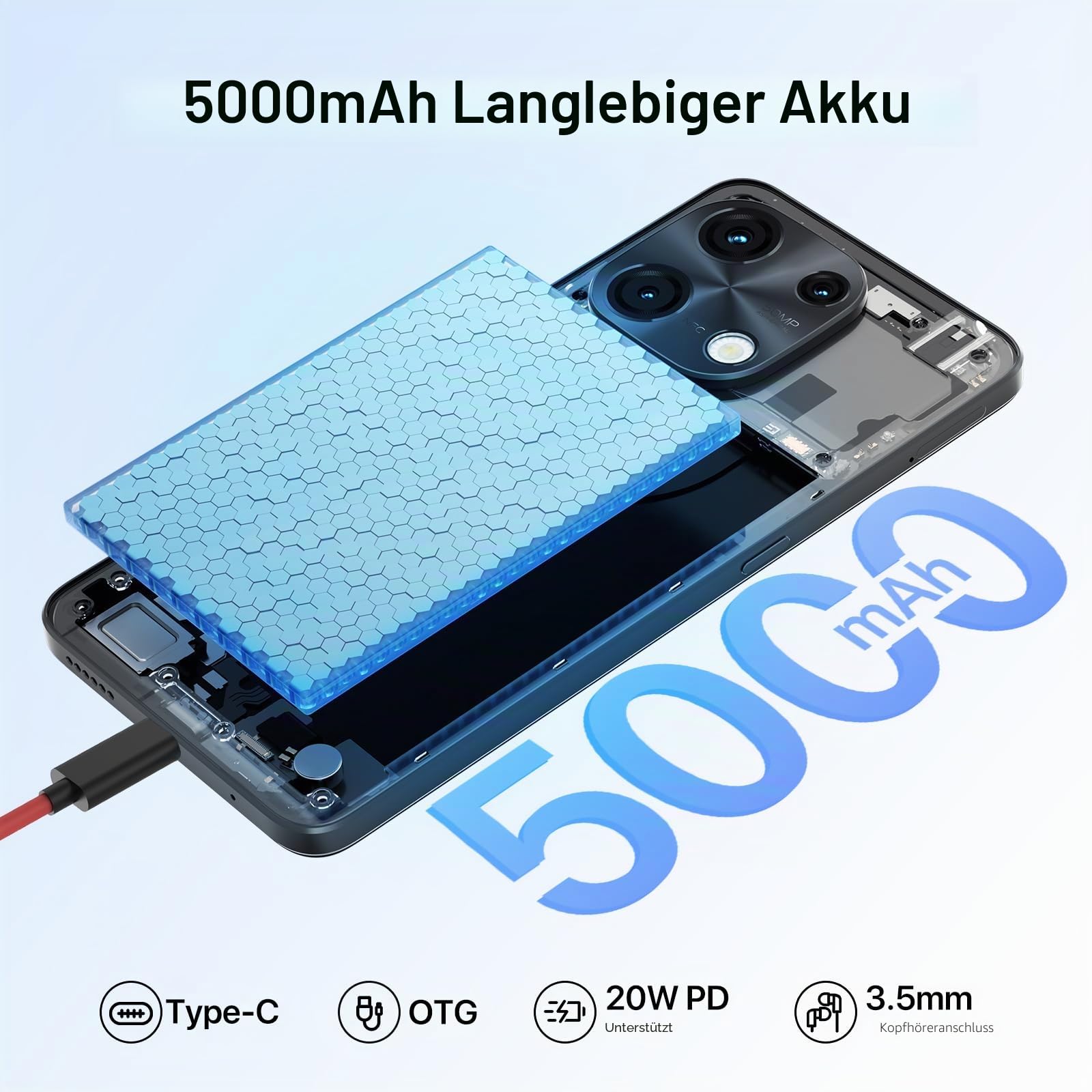 UMIDIGI Note 100 Handy 256GB 6,8 Zoll 120Hz 50MP NFC