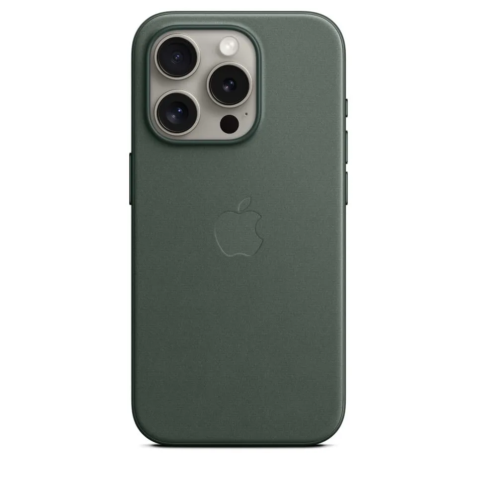 Apple iPhone 15 Pro Feingewebe Hülle Immergrün mit MagSafe
