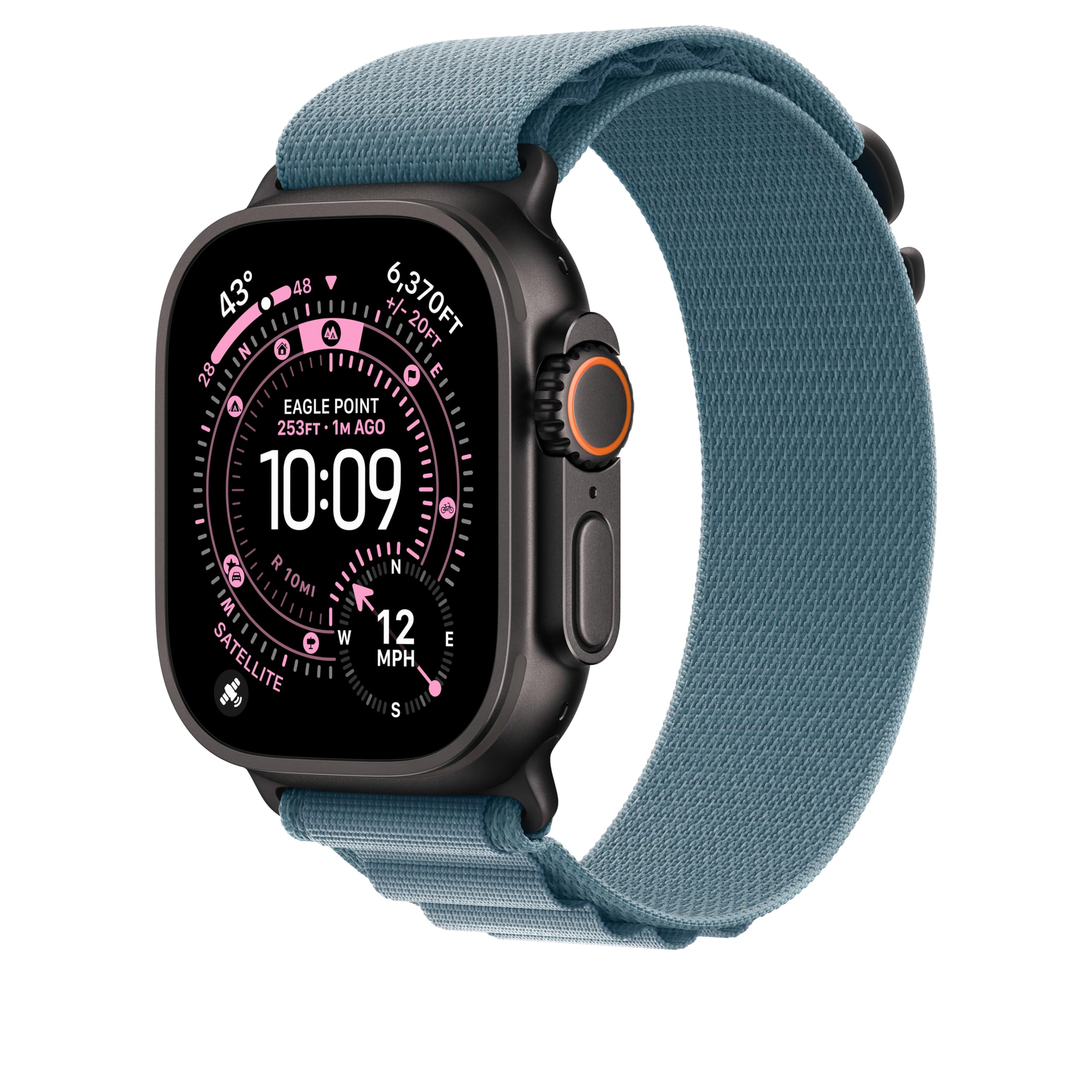 Apple Watch Alpine Loop 49 mm Armband Hellblau M Textil