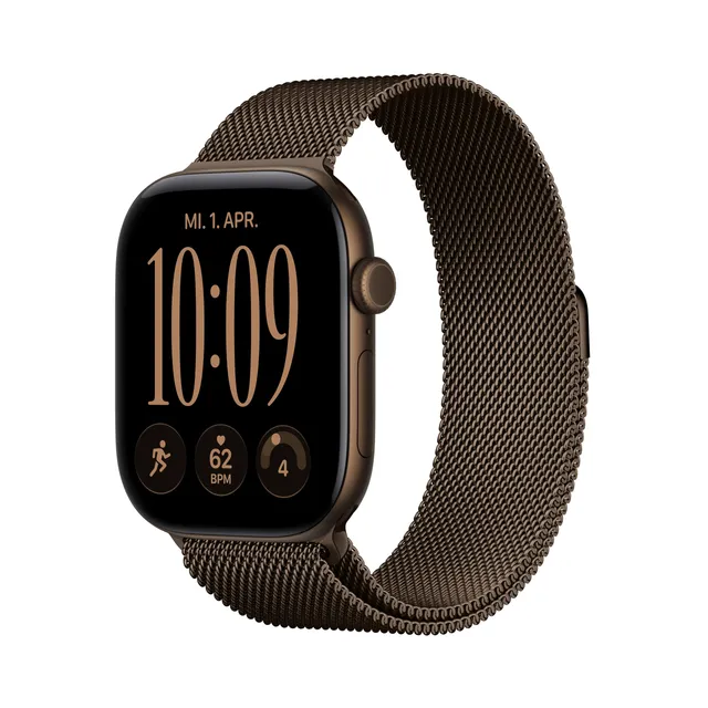 Apple Watch Series 12 GPS Smartwatch 46mm Dunkelbronze M/L Herz