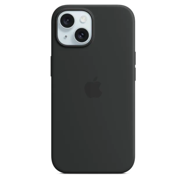 Apple iPhone 15 Silikon Case MagSafe Hülle Schwarz