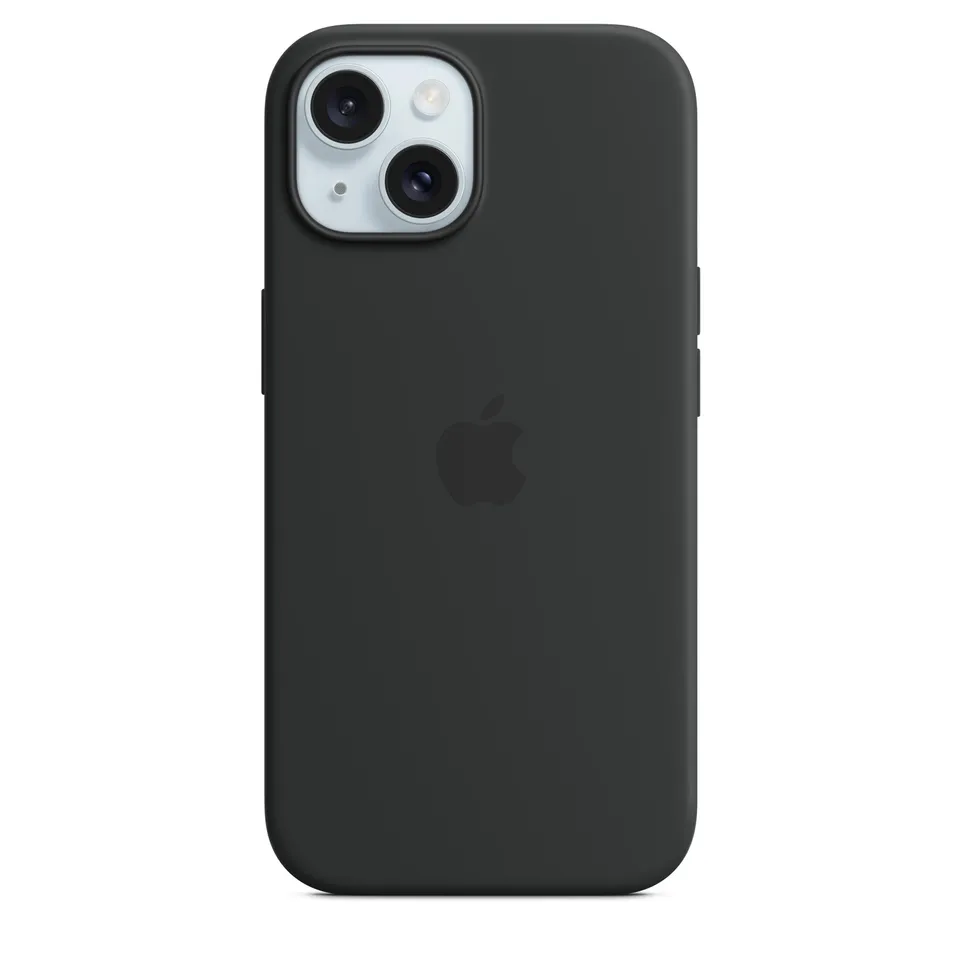 Apple iPhone 15 Silikon Case MagSafe Hülle Schwarz