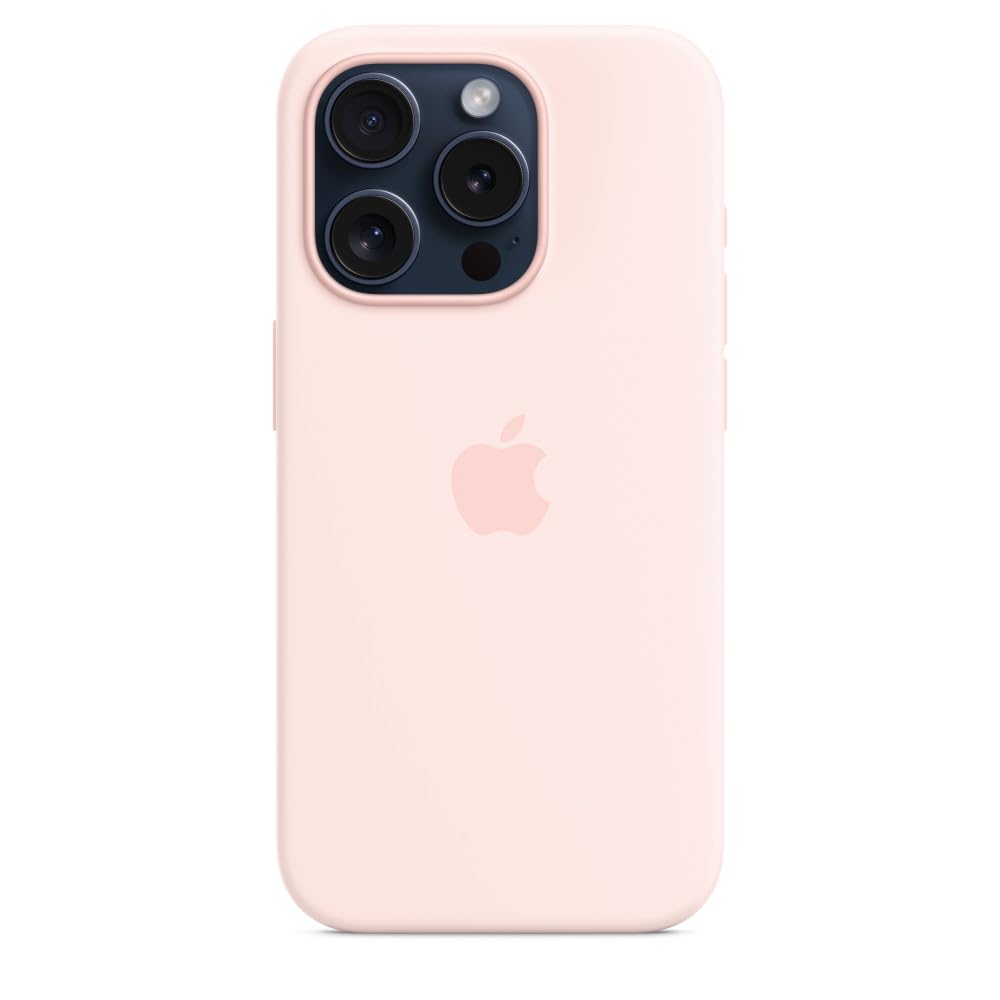 Apple iPhone 15 Pro Silikon Case Hellrosa mit MagSafe