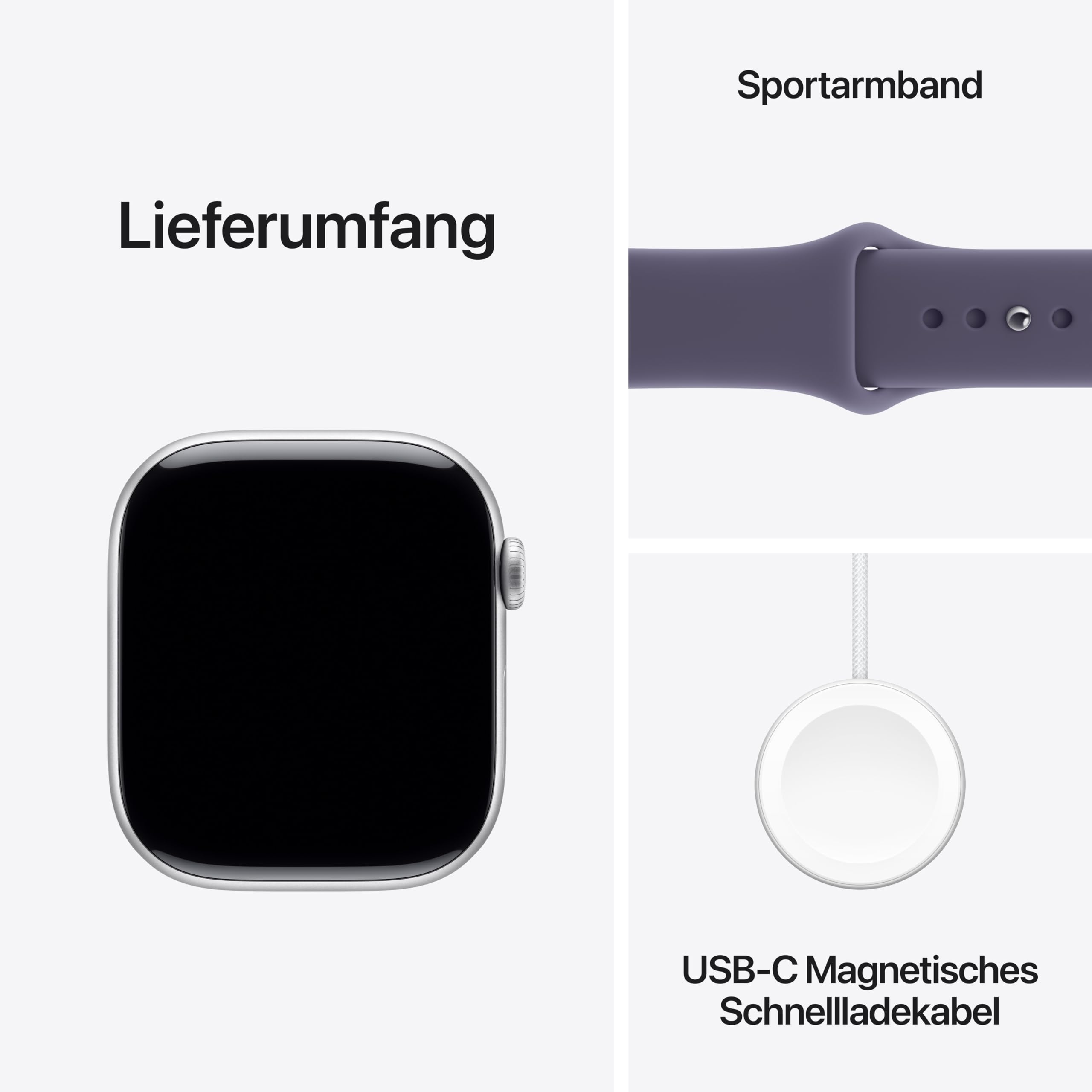 Apple Watch Series 11 GPS 46mm Smartwatch Silber Nebelviolett