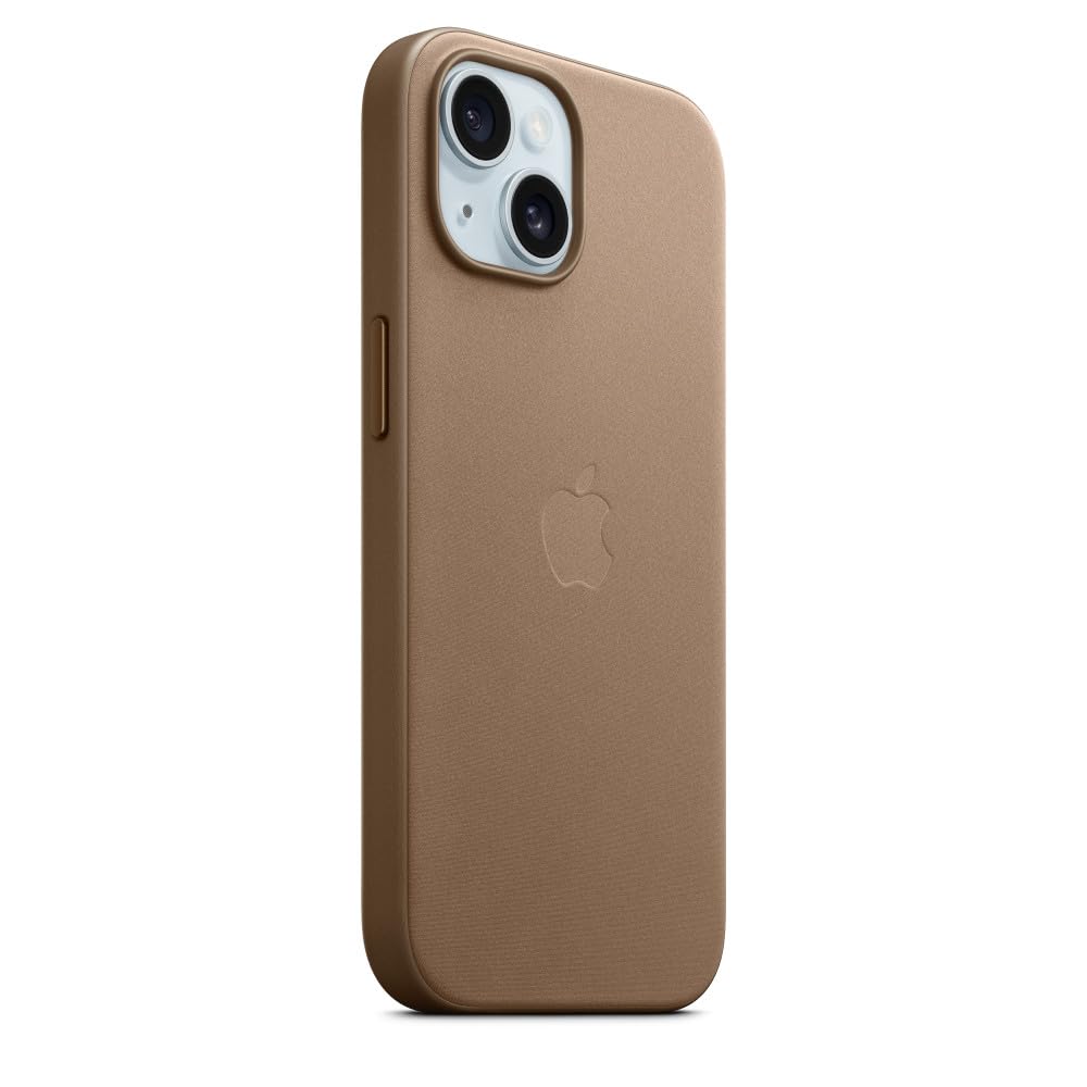 Apple iPhone 15 Feingewebe Case Handyhülle Taupe MagSafe