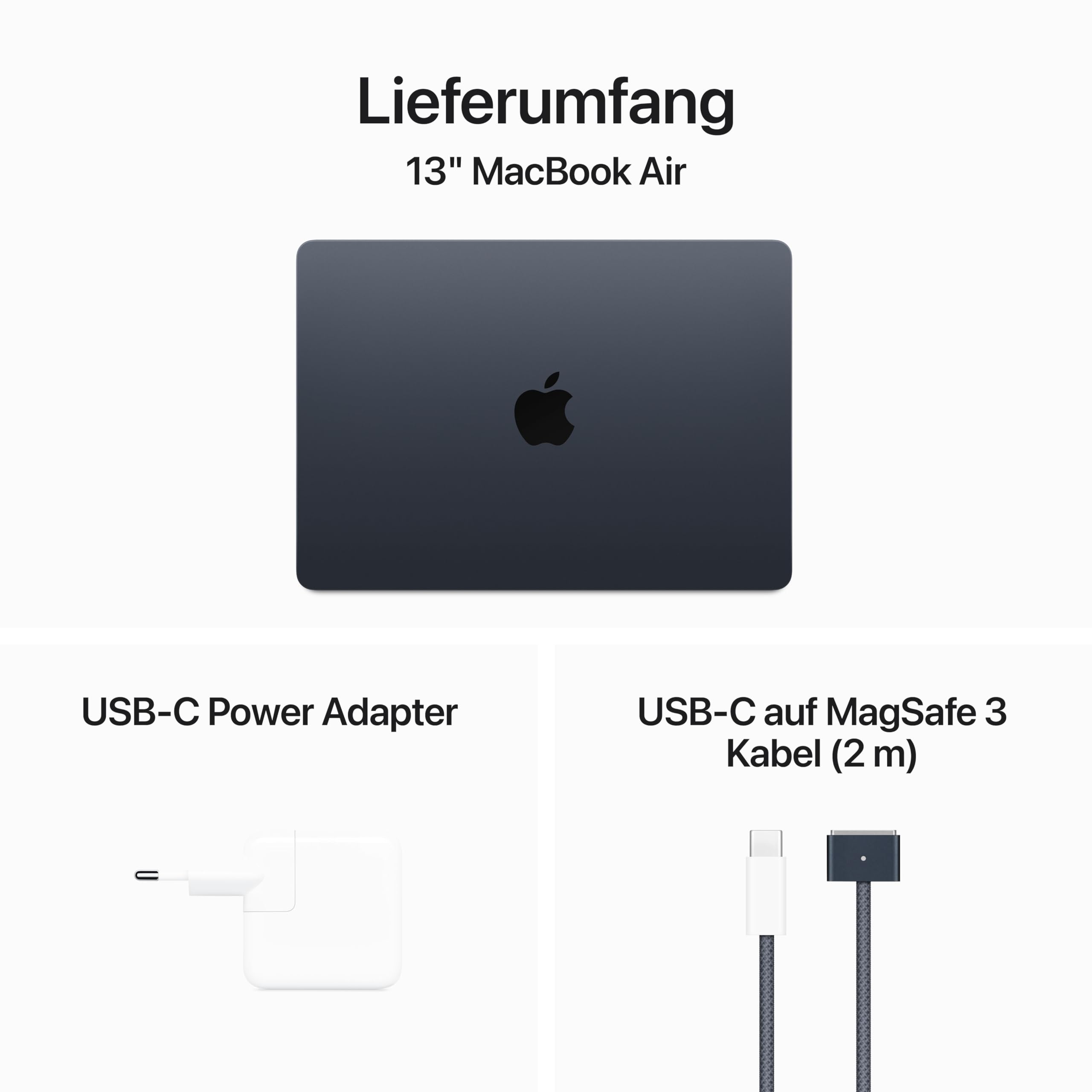 Apple MacBook Air 13 M3 Laptop Mitternacht 512GB 16GB