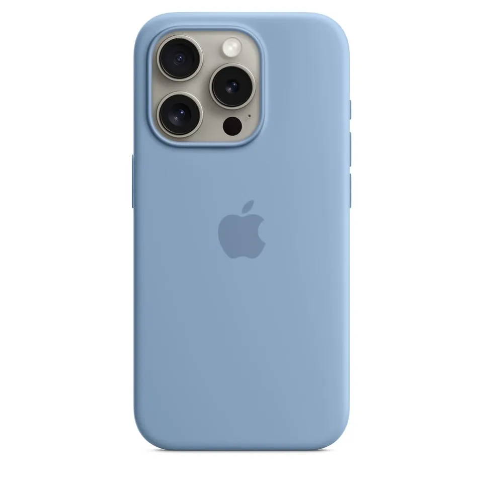 Apple iPhone 15 Pro Silikon Hülle MagSafe Winterblau
