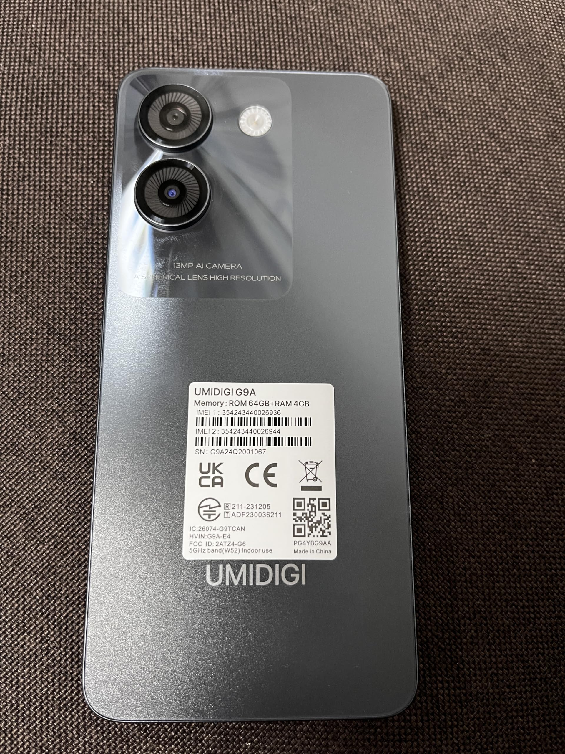 Umidigi G9A Smartphone 8/64GB Noir 6,75" Android 14 Go