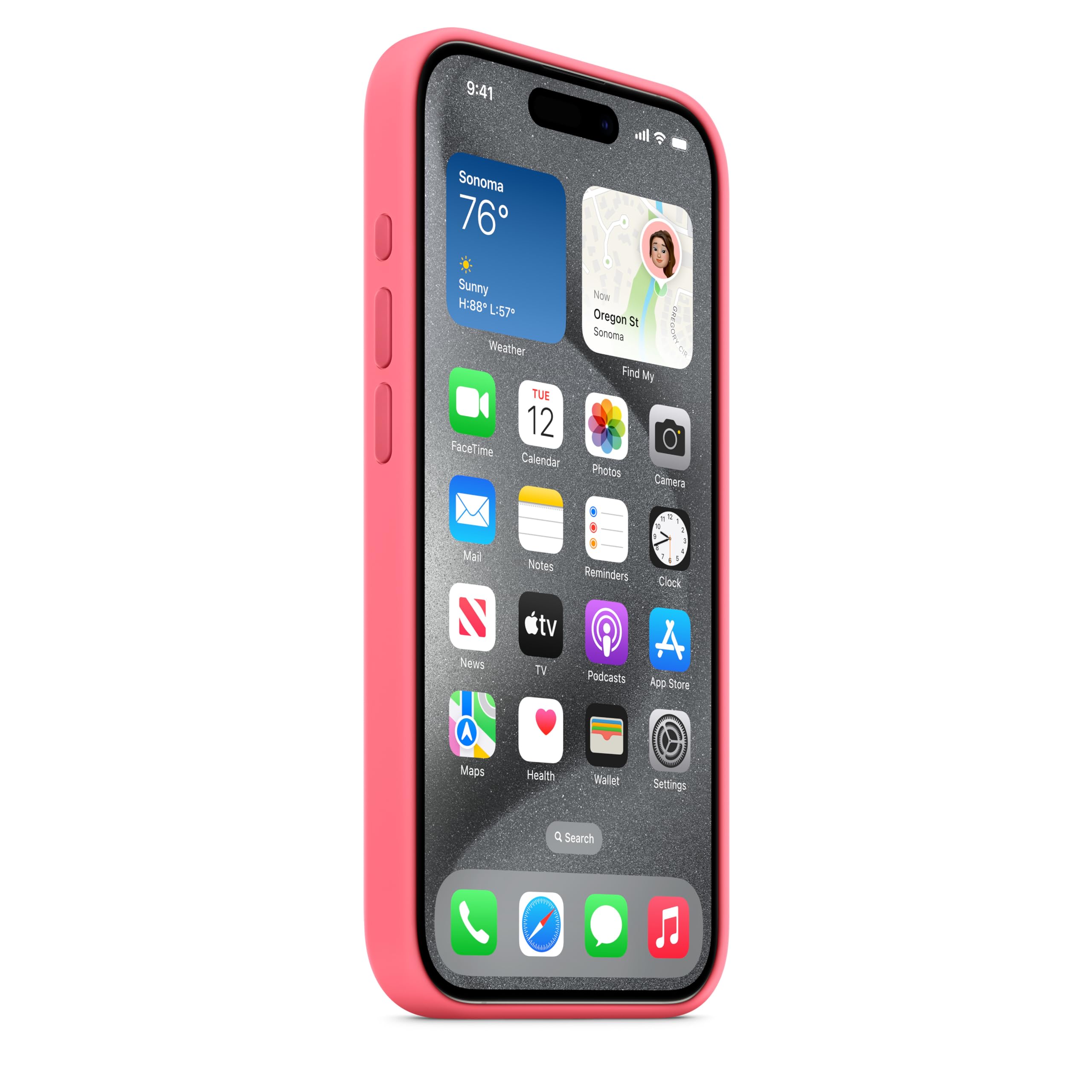 Apple iPhone 15 Pro Silikon Case MagSafe Pink Hülle