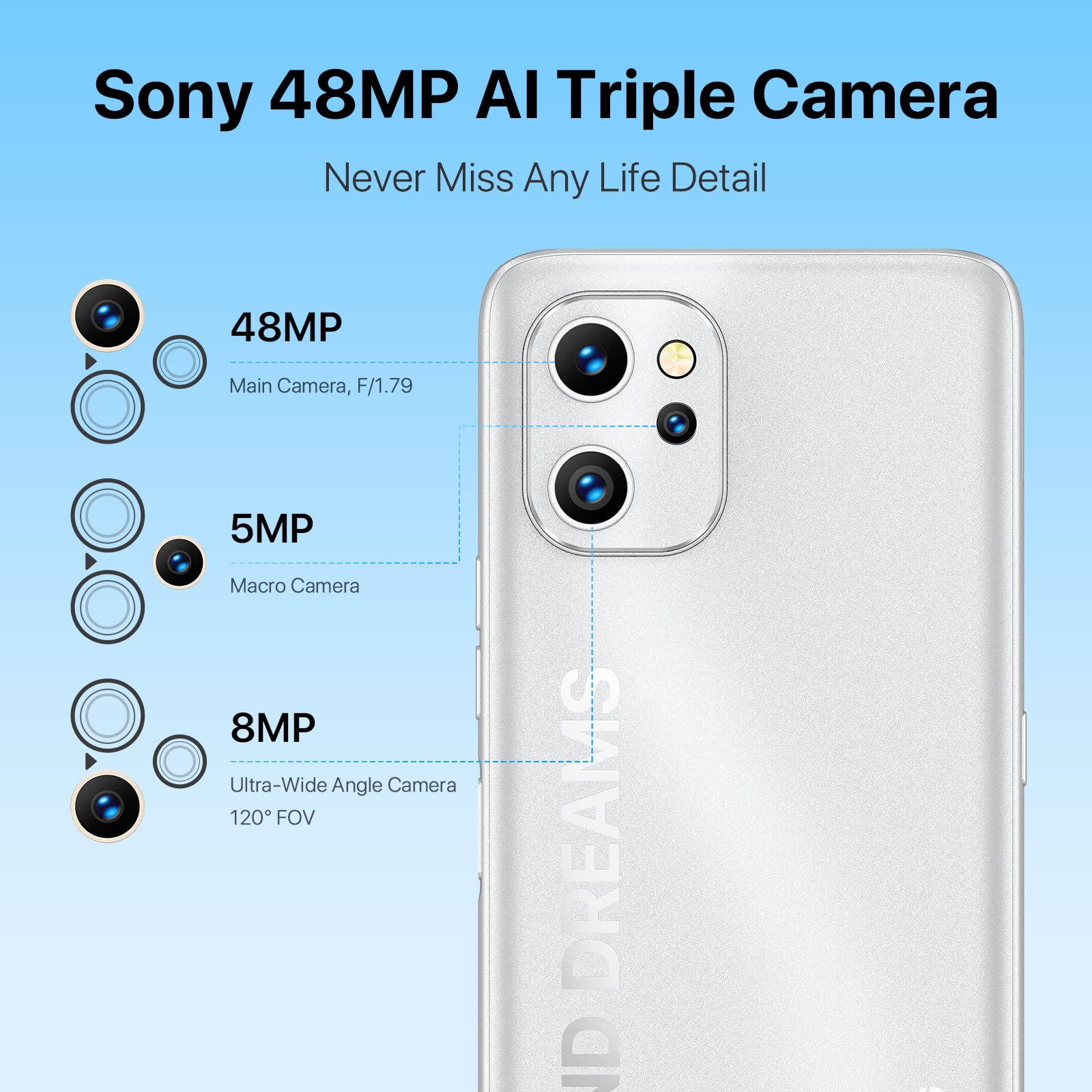 UMIDIGI F3 5G Smartphone 8+128GB 6,7 Zoll Silber NFC