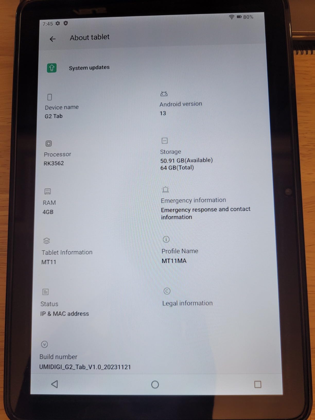 UMIDIGI G2 Tab Tablet 10,1 Zoll Blau 64GB mit Hülle
