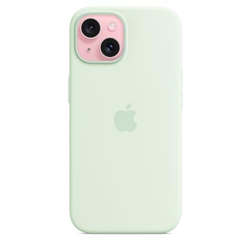 Apple iPhone 15 Silikon Case mit MagSafe Hülle Blassmint