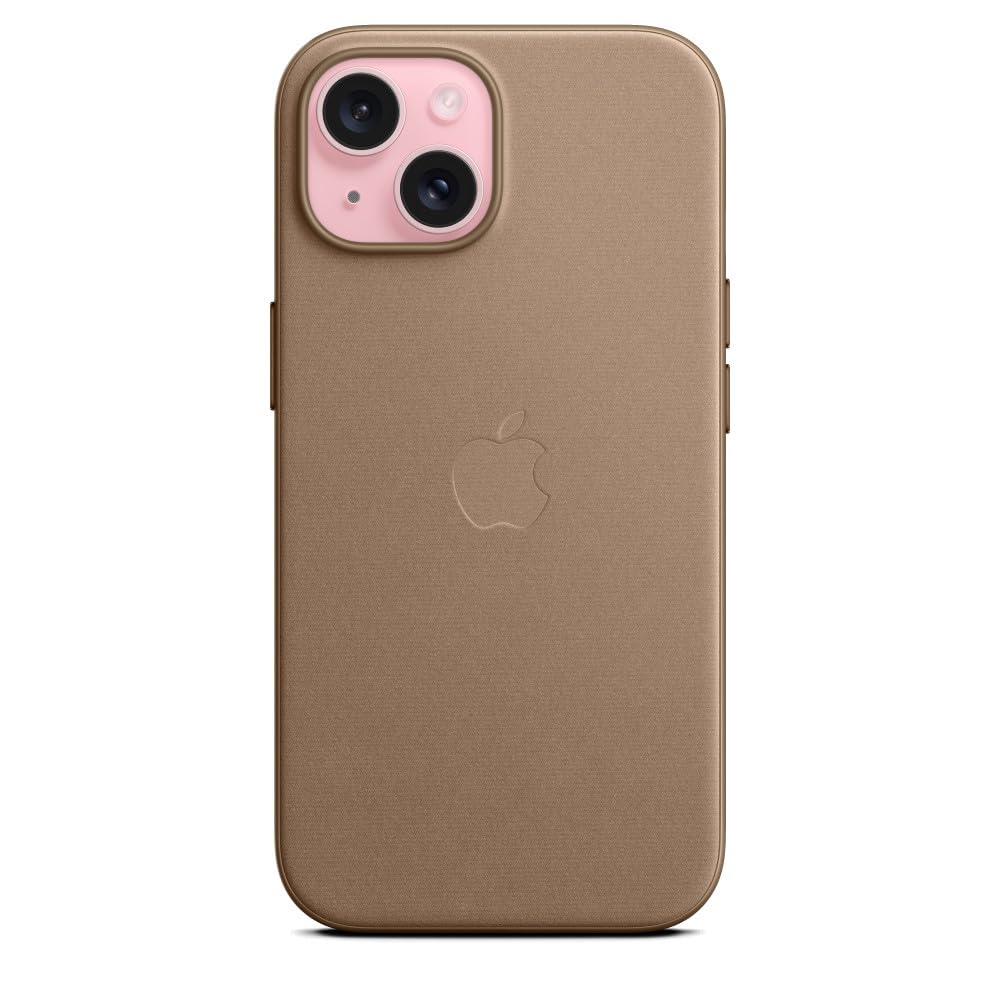 Apple iPhone 15 Feingewebe Case Handyhülle Taupe MagSafe