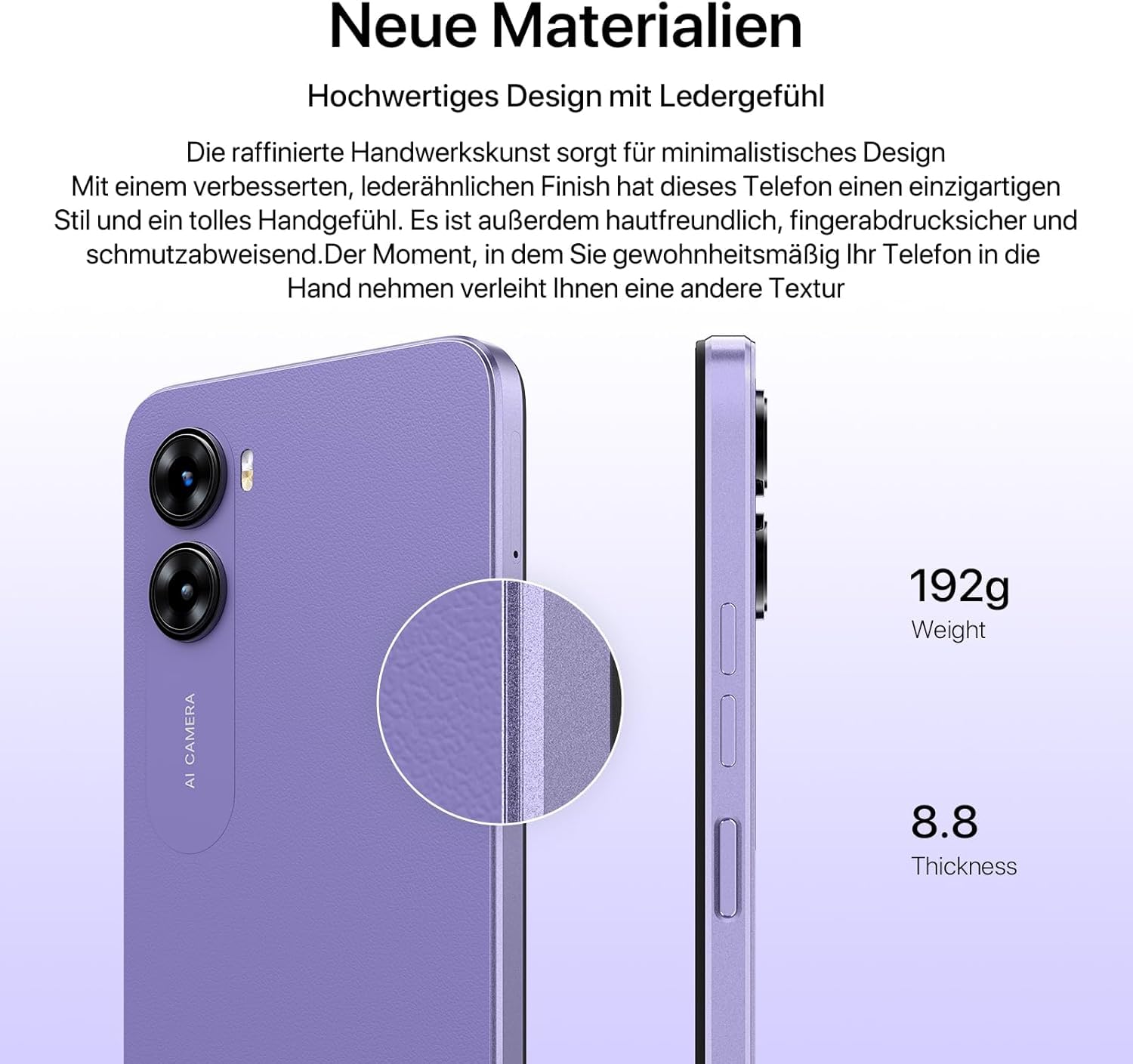 UMIDIGI G3 Plus Smartphone 128GB Lila 6,52 Zoll