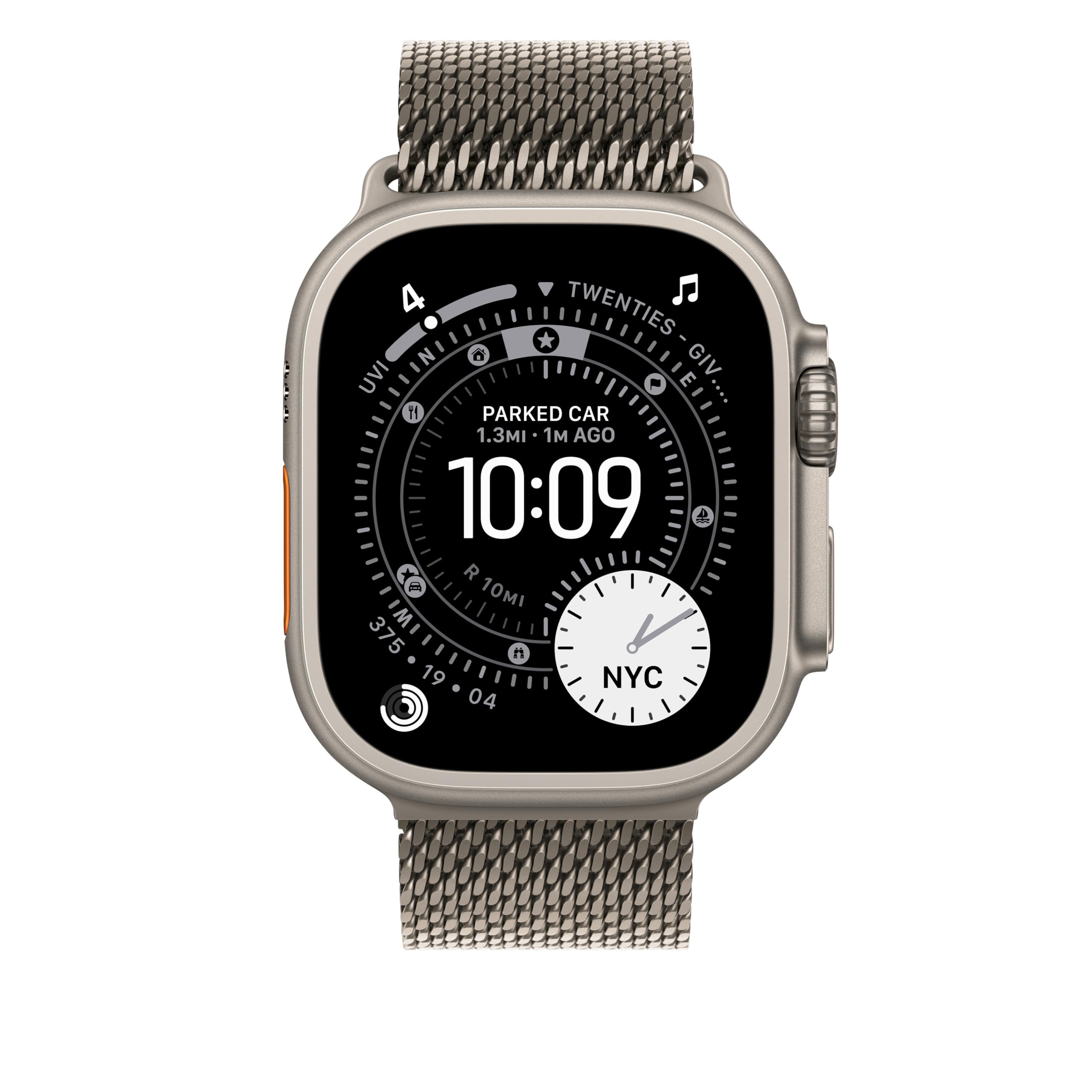 Apple Watch Milanaise Armband 49mm Natur Medium