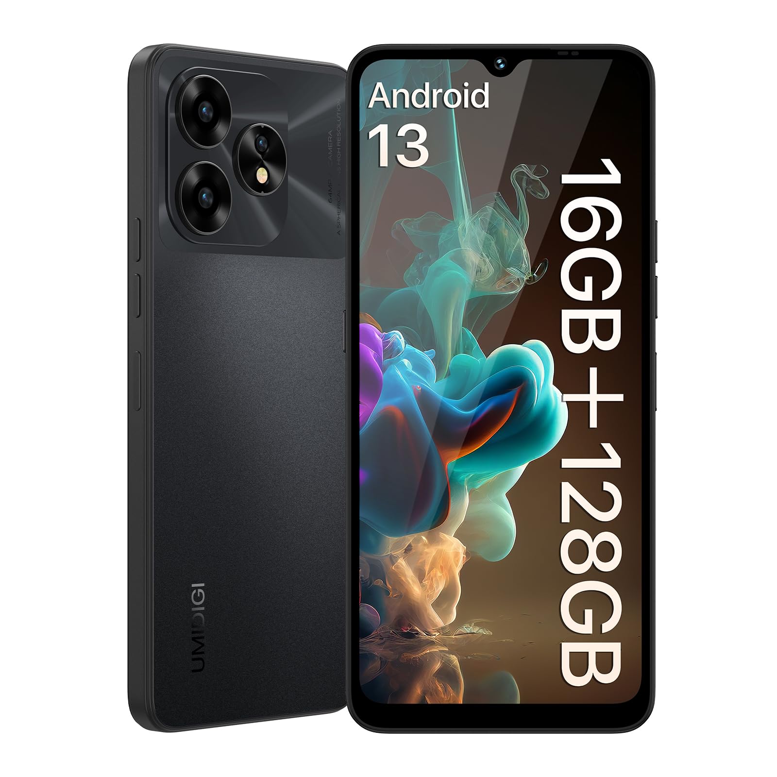 UMIDIGI A15T Smartphone 16GB/128GB Schwarz 64MP NFC