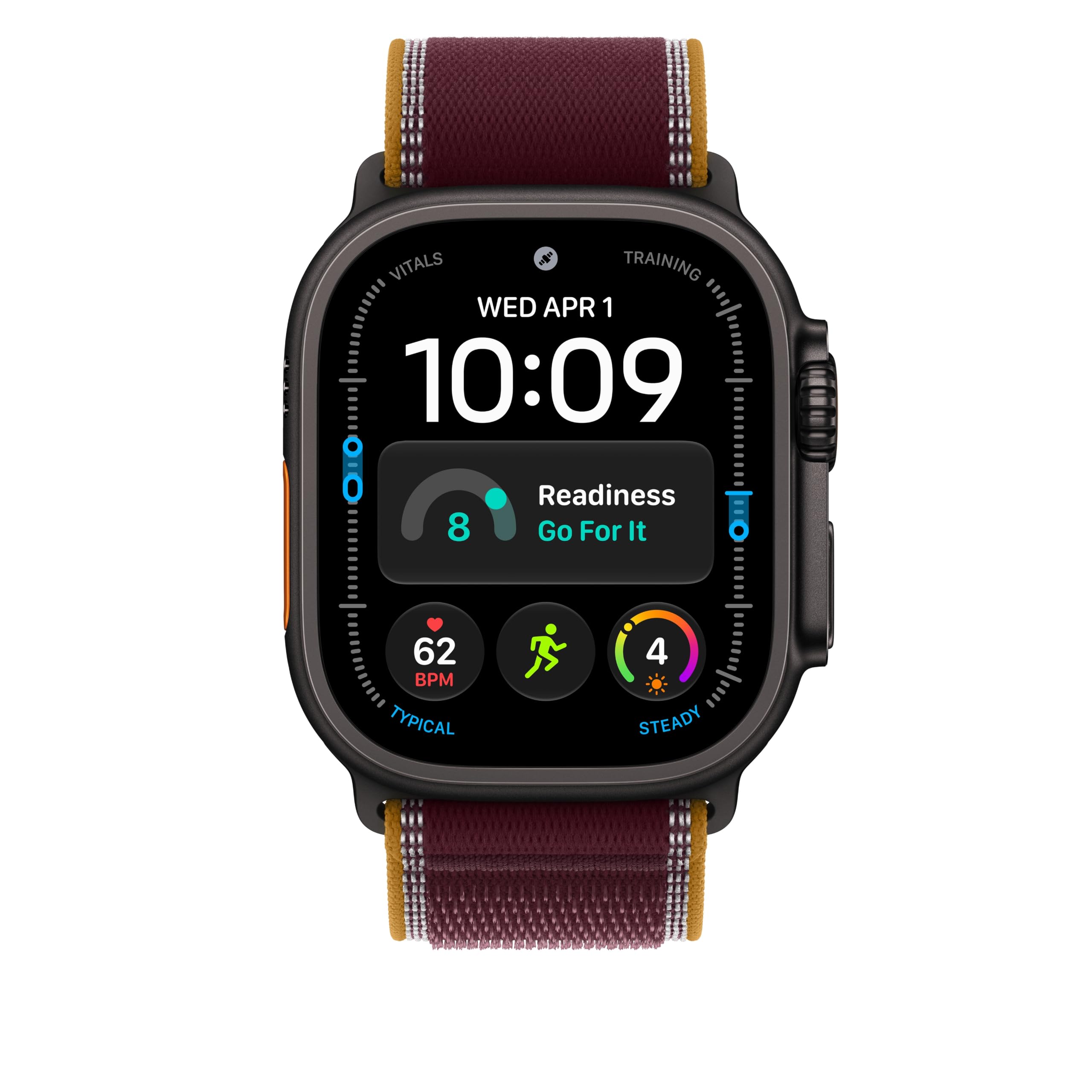 Apple Watch Trail Loop 49 mm Armband Burgunder S/M Nylon