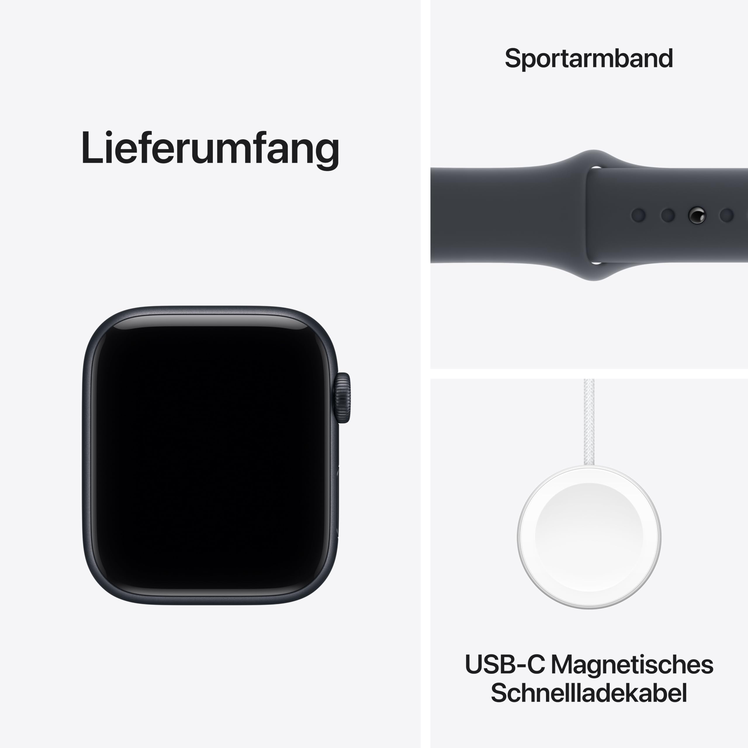 Apple Watch SE 3 GPS 44mm Smartwatch Mitternacht S/M