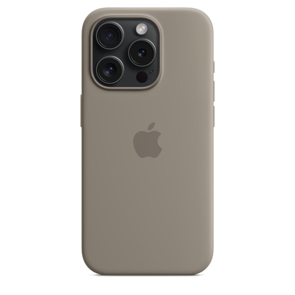 Apple iPhone 15 Pro Silikon Case MagSafe Tonbraun Hülle