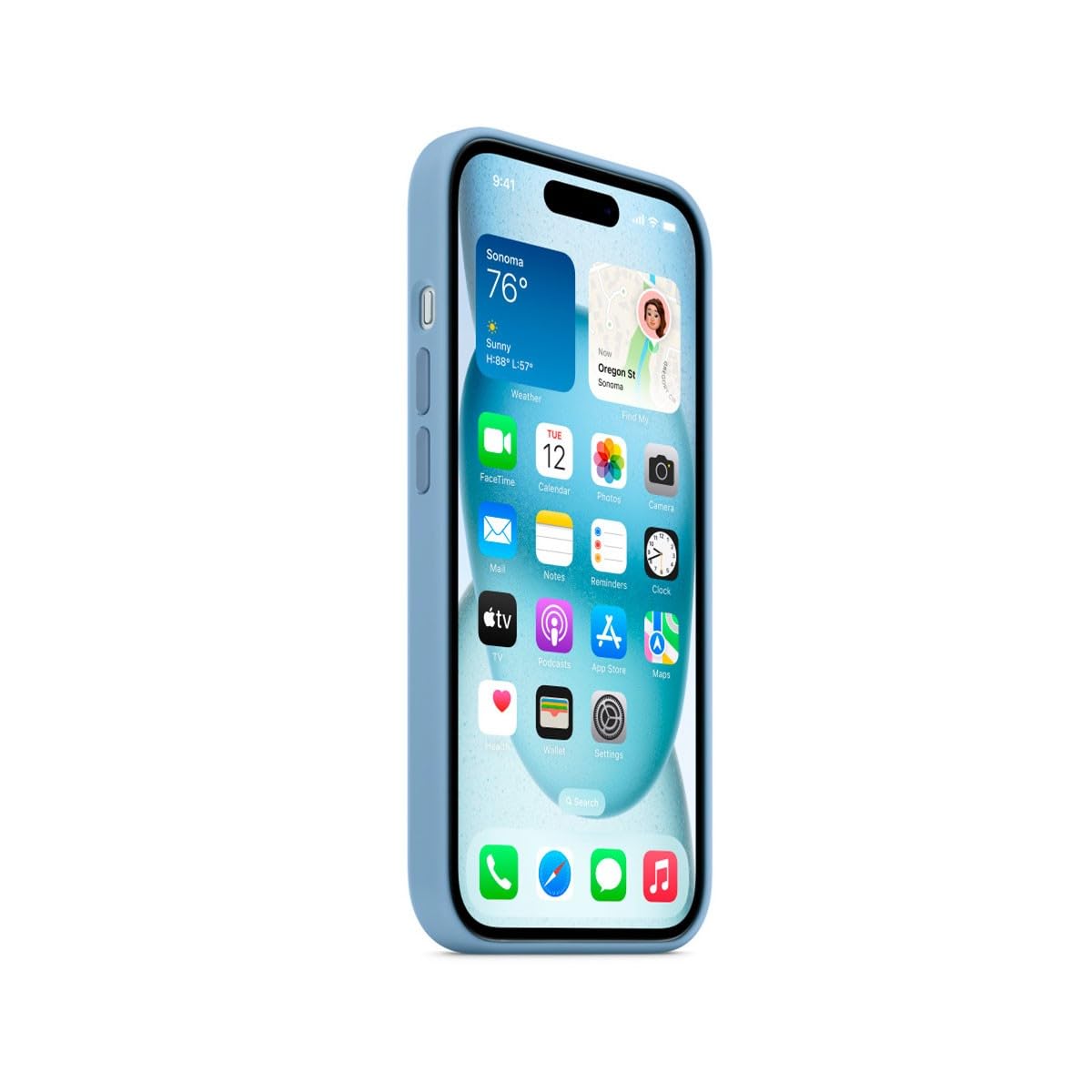 Apple iPhone 15 Silikon Hülle MagSafe Winterblau Schutzhülle