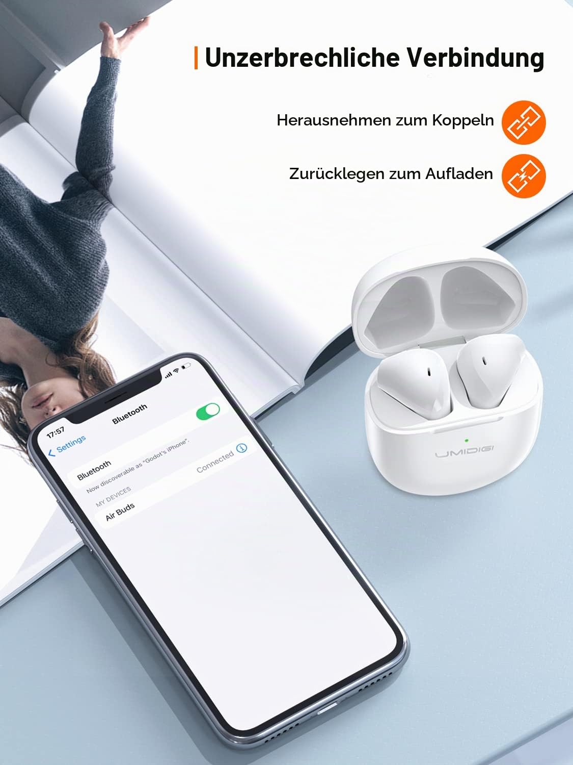 UMIDIGI AirBuds Bluetooth Kopfhörer Weiß ENC