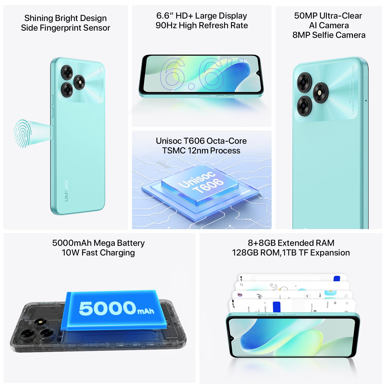 UMIDIGI G5 Handy ohne Vertrag 6,6" 50MP 16GB 128GB