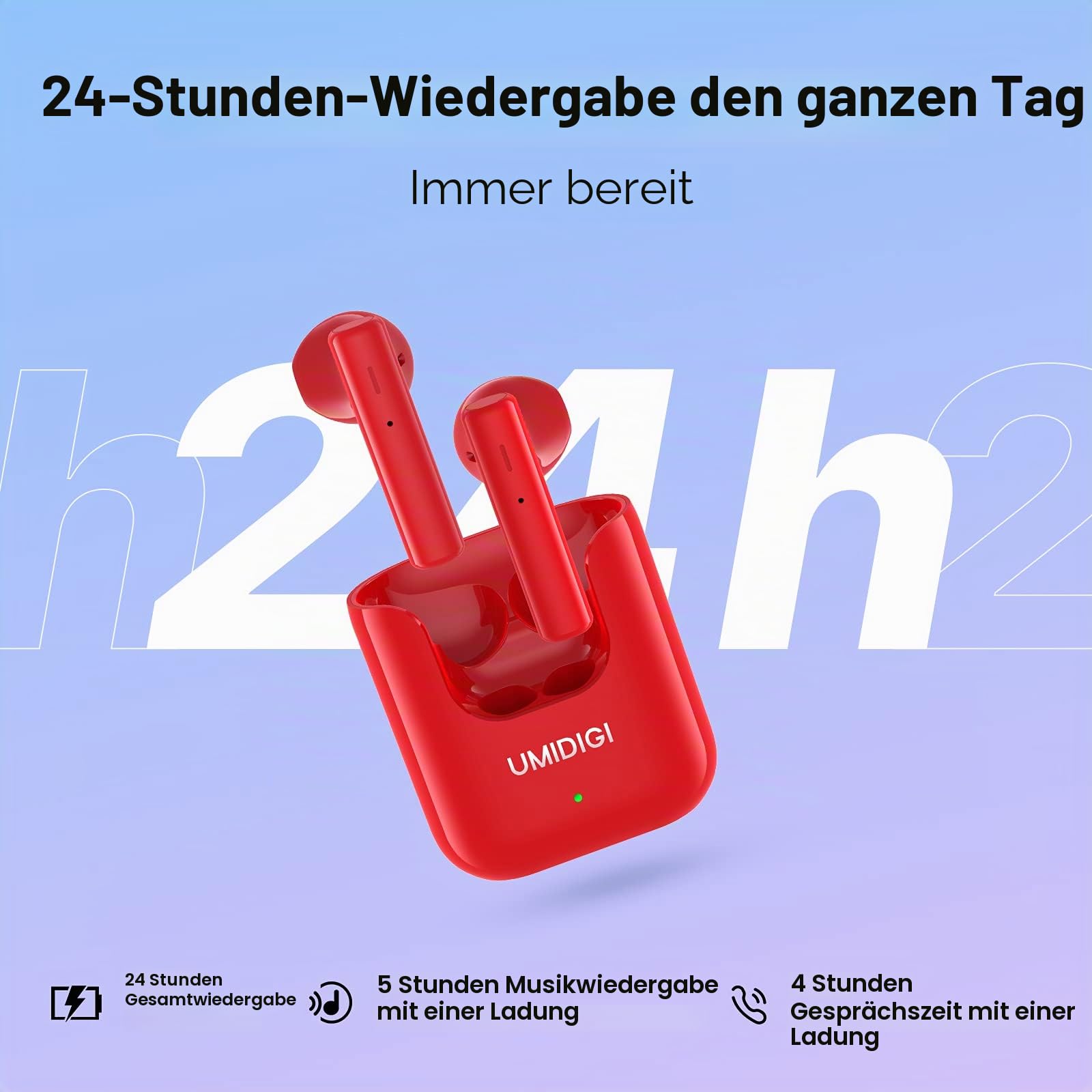 UMIDIGI AirBuds U Kopfhörer Rock Red ENC 24h