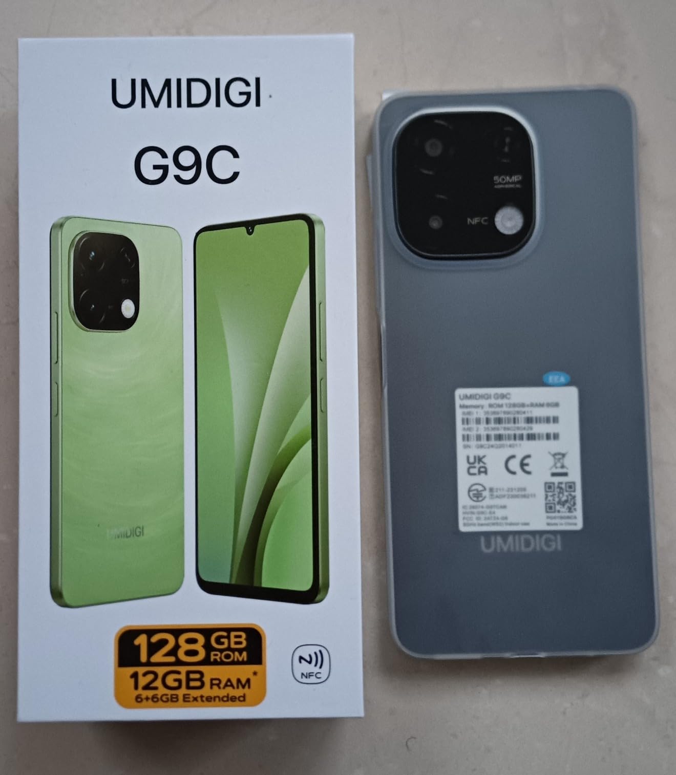 Umidigi G9C Smartphone 128GB Schwarz 50MP Android 14