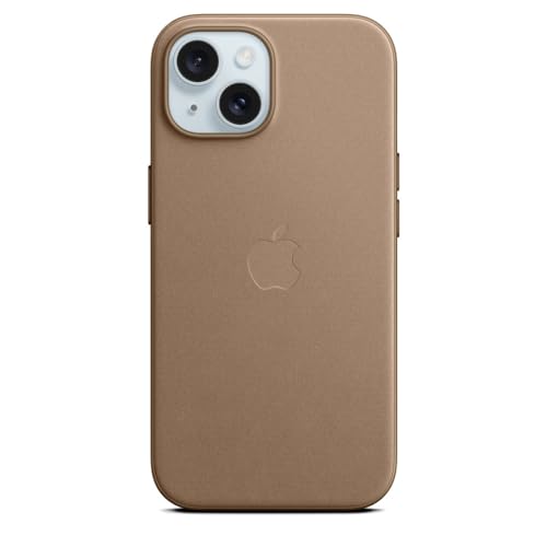 Apple iPhone 15 Feingewebe Case Handyhülle Taupe MagSafe
