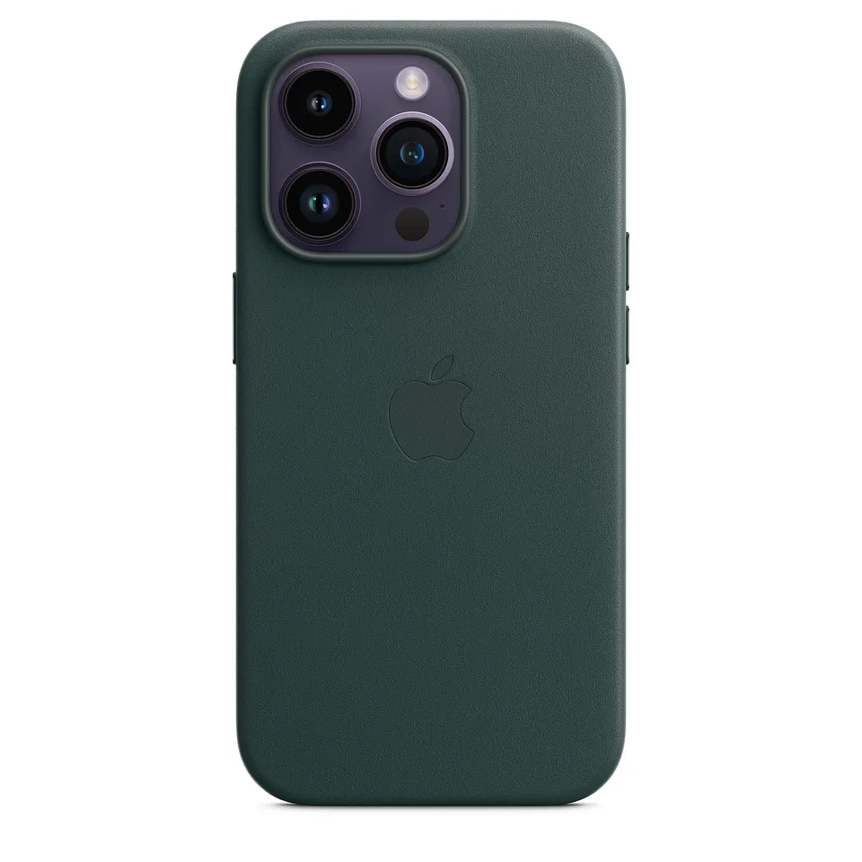 Apple iPhone 14 Pro Leder Hülle MagSafe Waldgrün