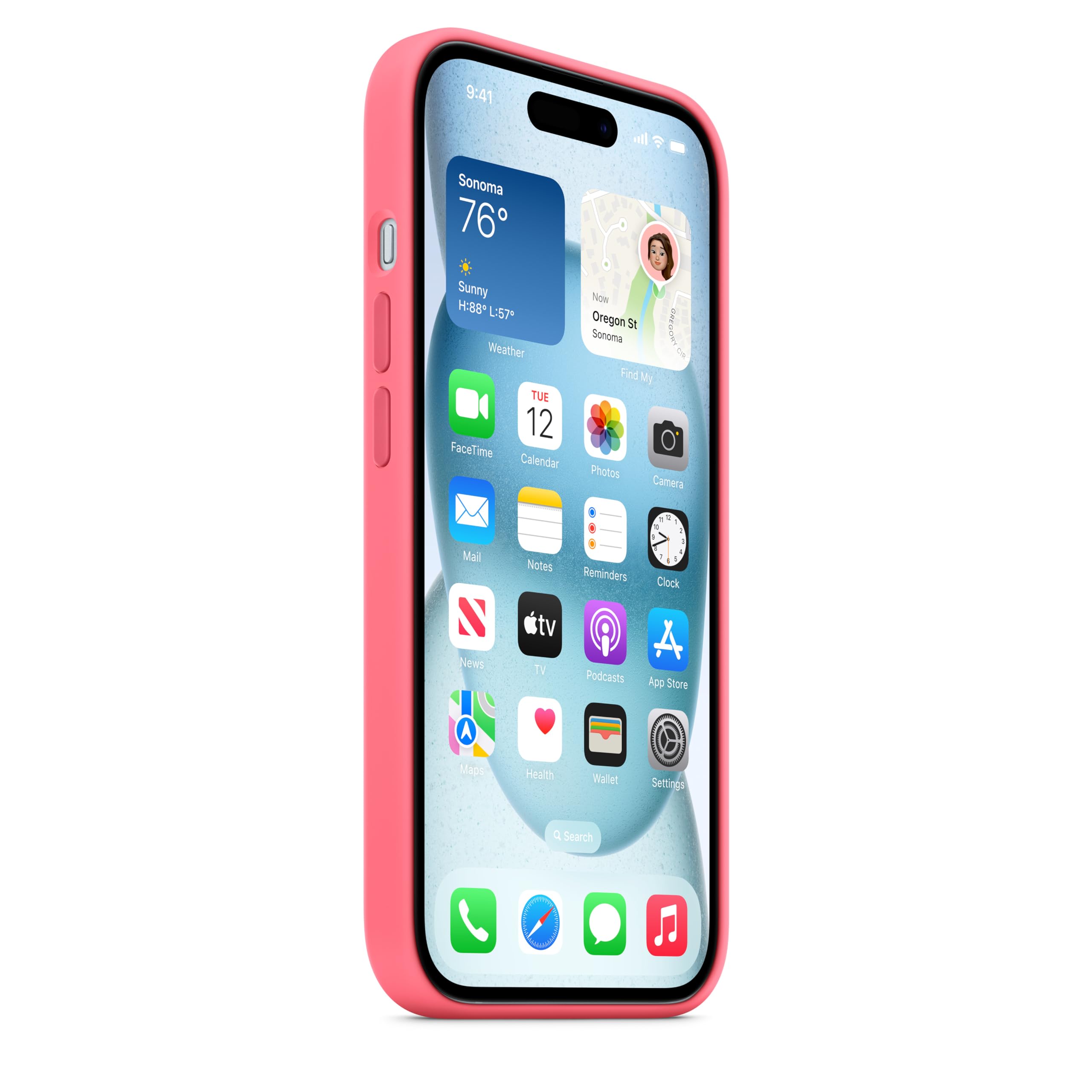 Apple iPhone 15 Silikon Case MagSafe Hülle Pink